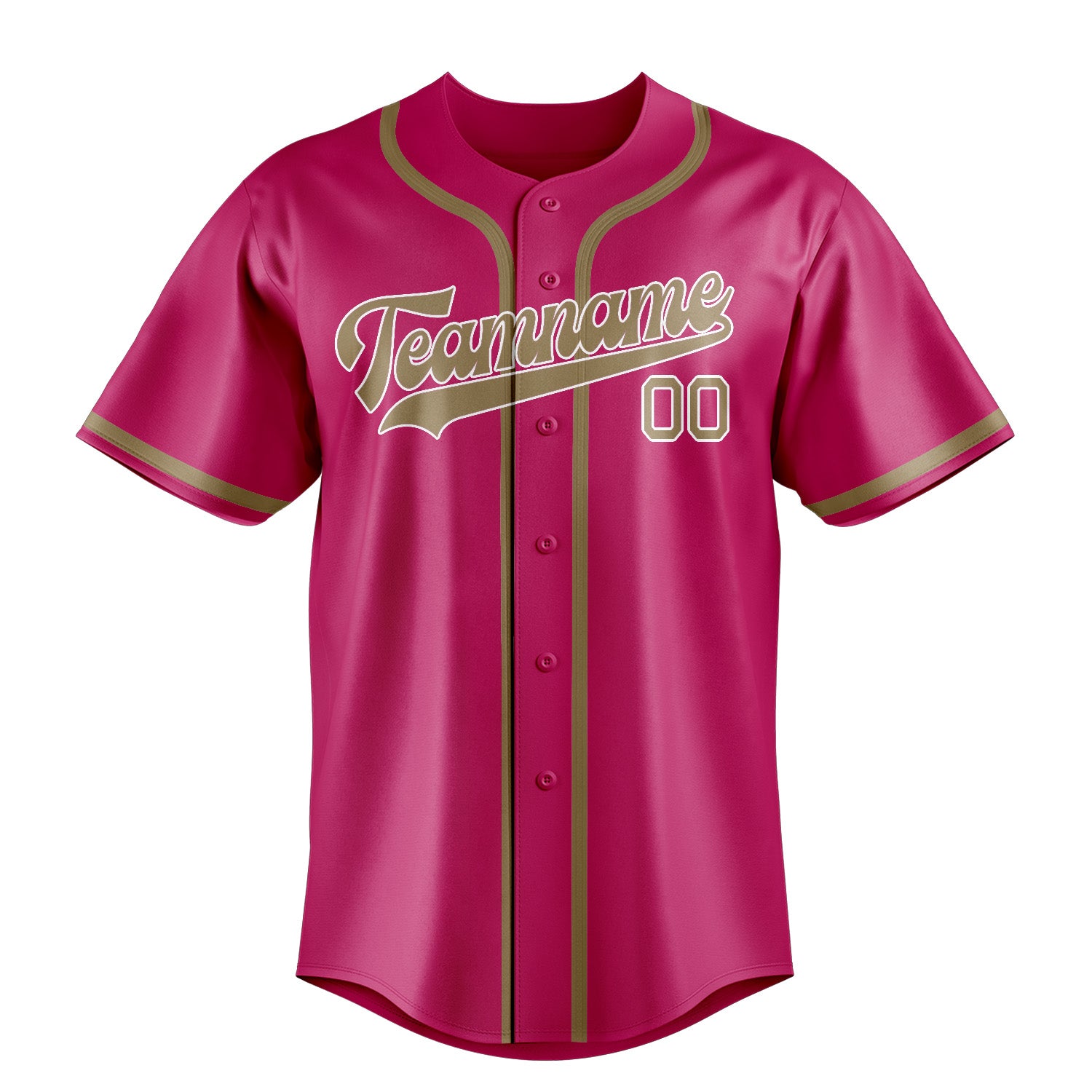 Benutzerdefiniertes Professionelles Rosarot Hellkhaki Baseballtrikot