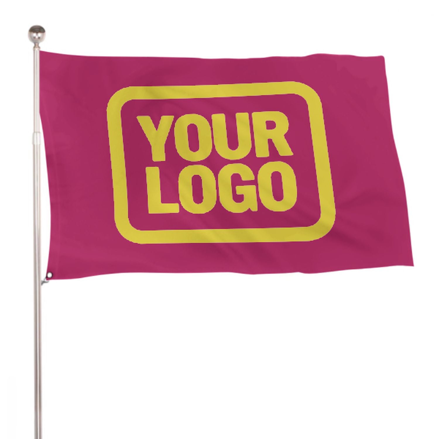 Maßgeschneidertes Rosarot Blassgelb Flagge