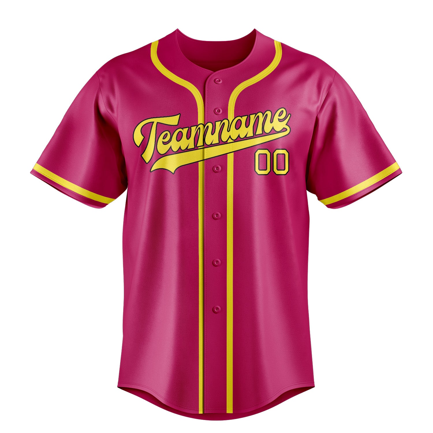 Benutzerdefiniertes Professionelles Rosarot Blassgelb Baseballtrikot