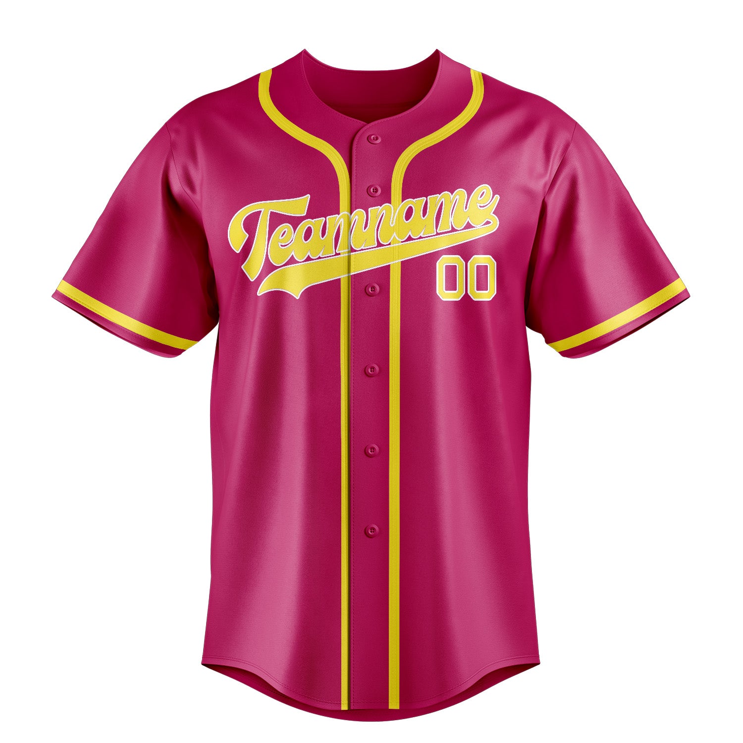 Benutzerdefiniertes Professionelles Rosarot Blassgelb Baseballtrikot
