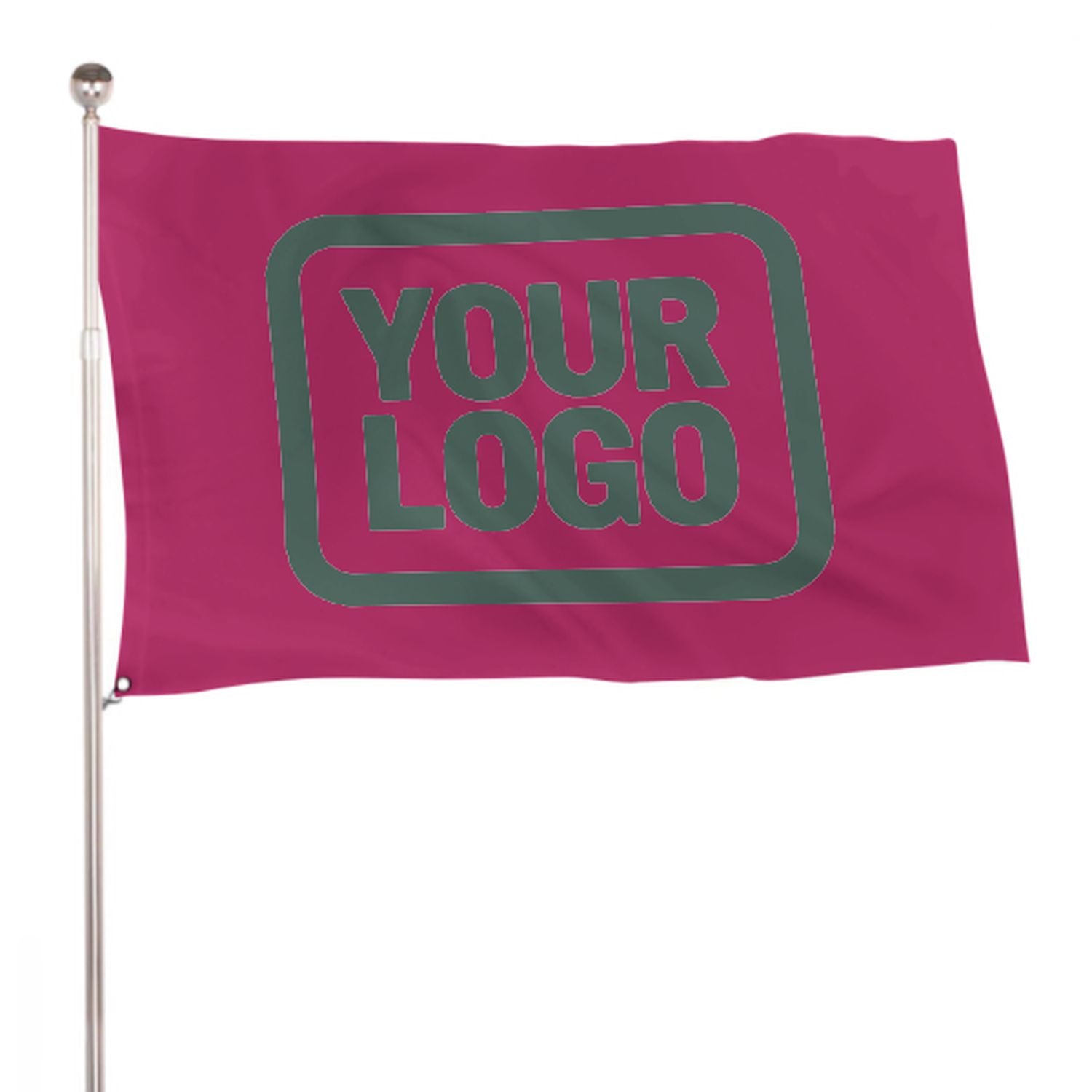 Maßgeschneidertes Rosarot Blaugrün Flagge