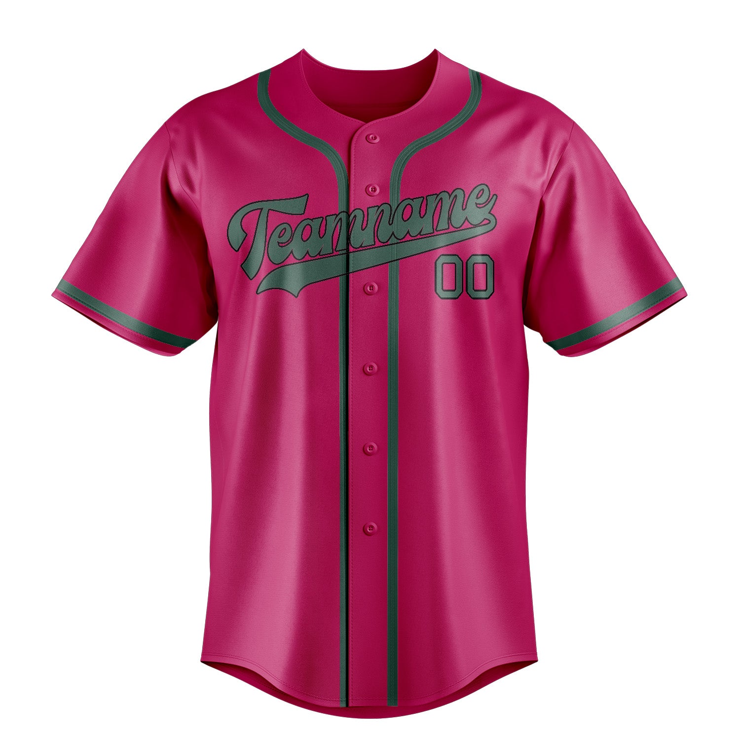 Benutzerdefiniertes Professionelles Rosarot Blaugrün Baseballtrikot