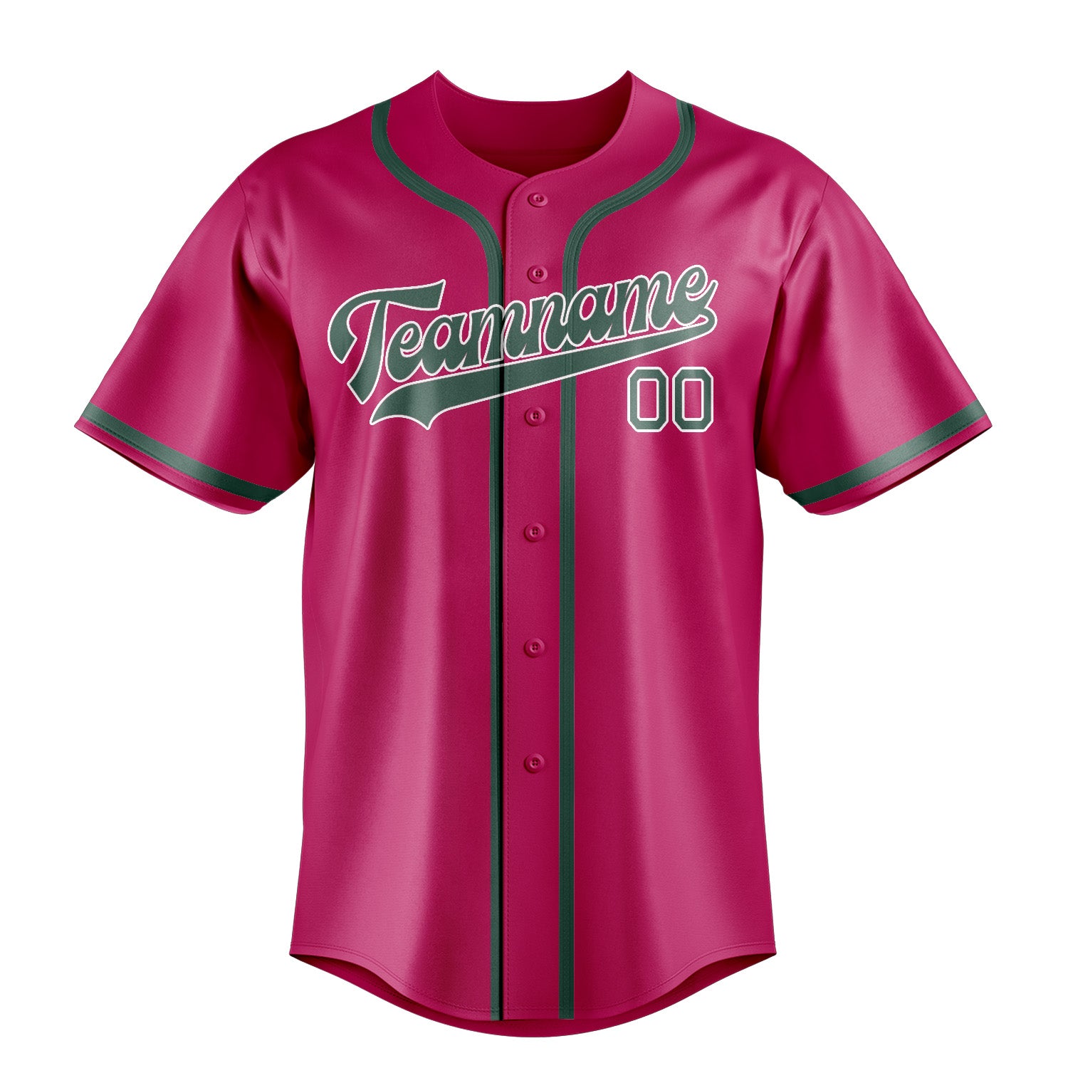Benutzerdefiniertes Professionelles Rosarot Blaugrün Baseballtrikot