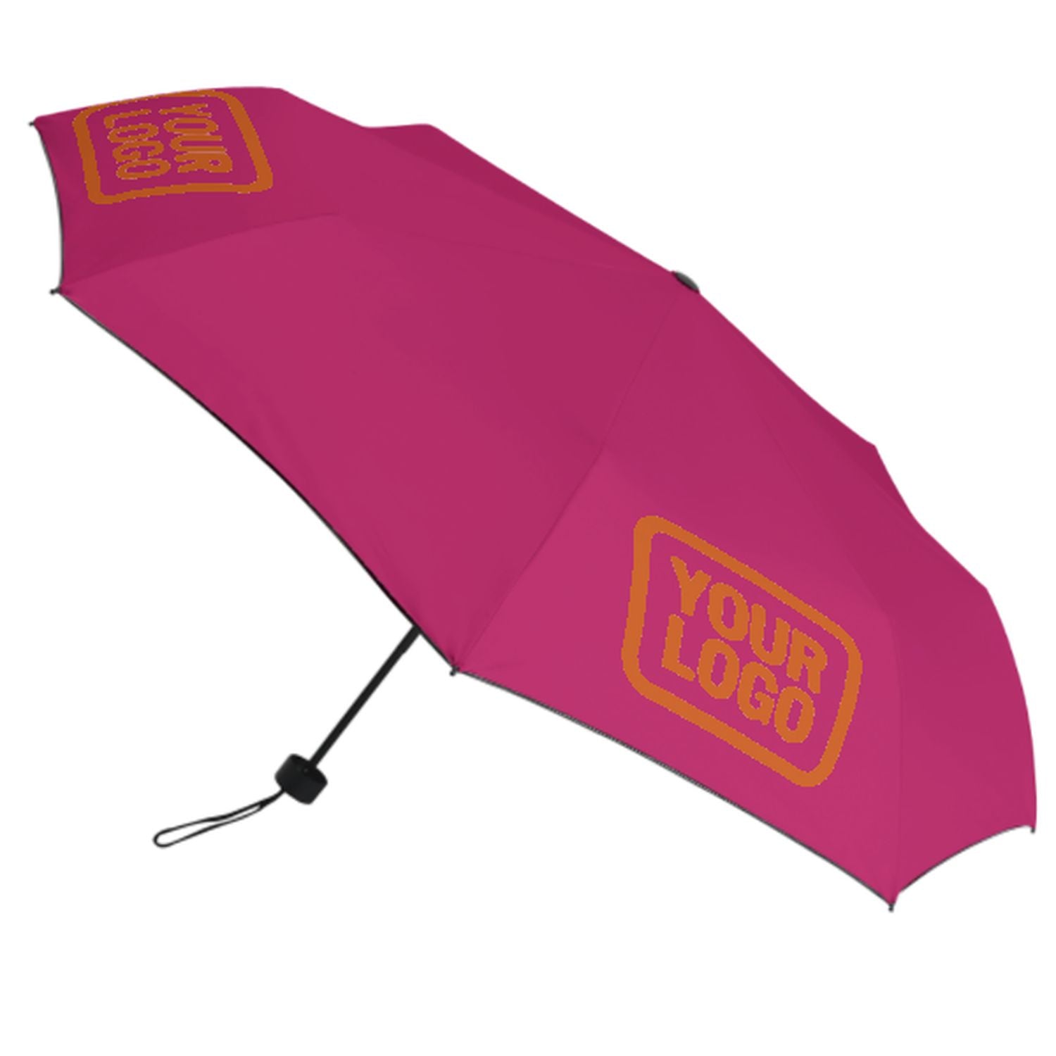 Ombrello automatico rosa-arancio personalizzato