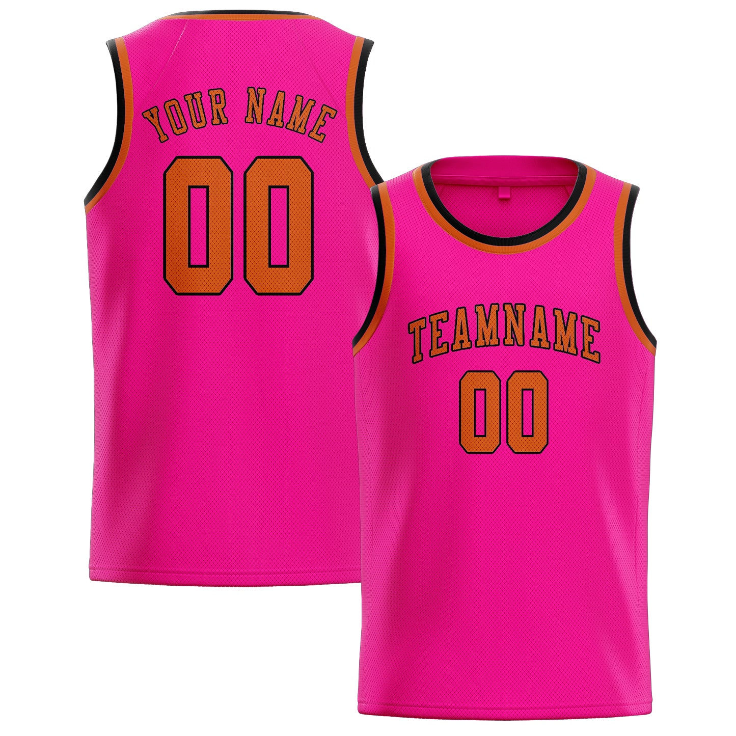 Benutzerdefiniertes Professionelles Rosarot Orange Basketballtrikot