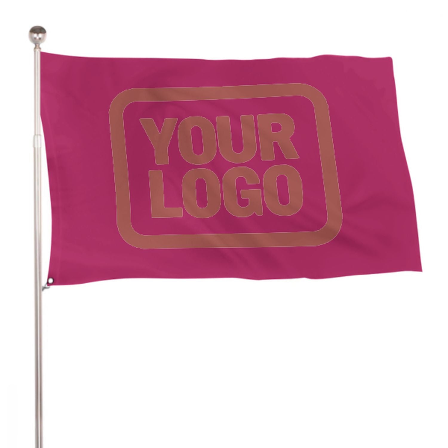 Maßgeschneidertes Rosarot Kupferrose Flagge