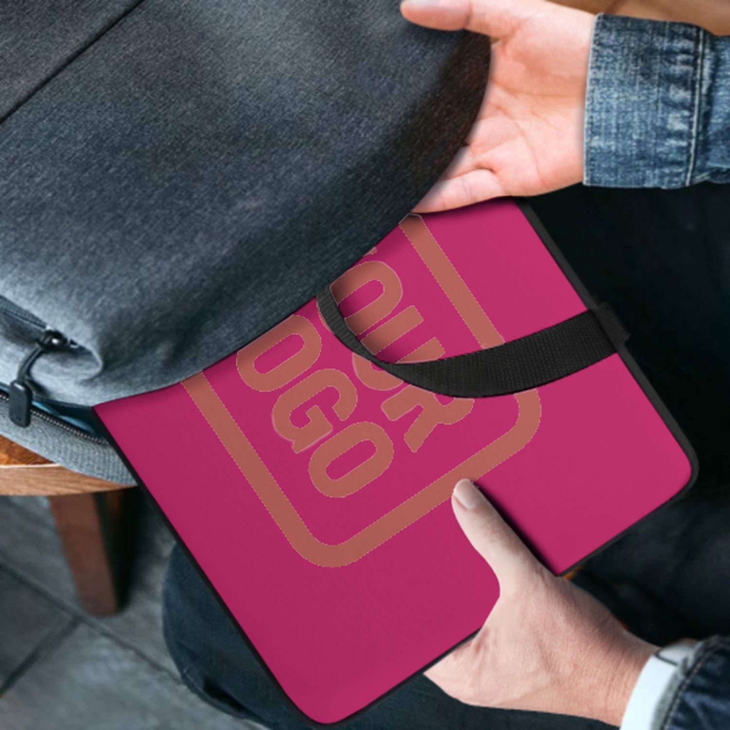 Maßgeschneidertes Rosarot Copper Rose Laptop Tasche