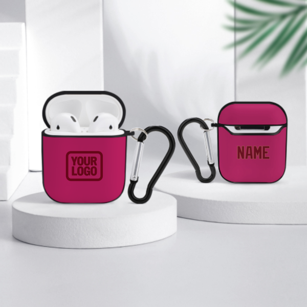 Maßgeschneidertes Rosarot Karmesinrot AirPods-Hülle