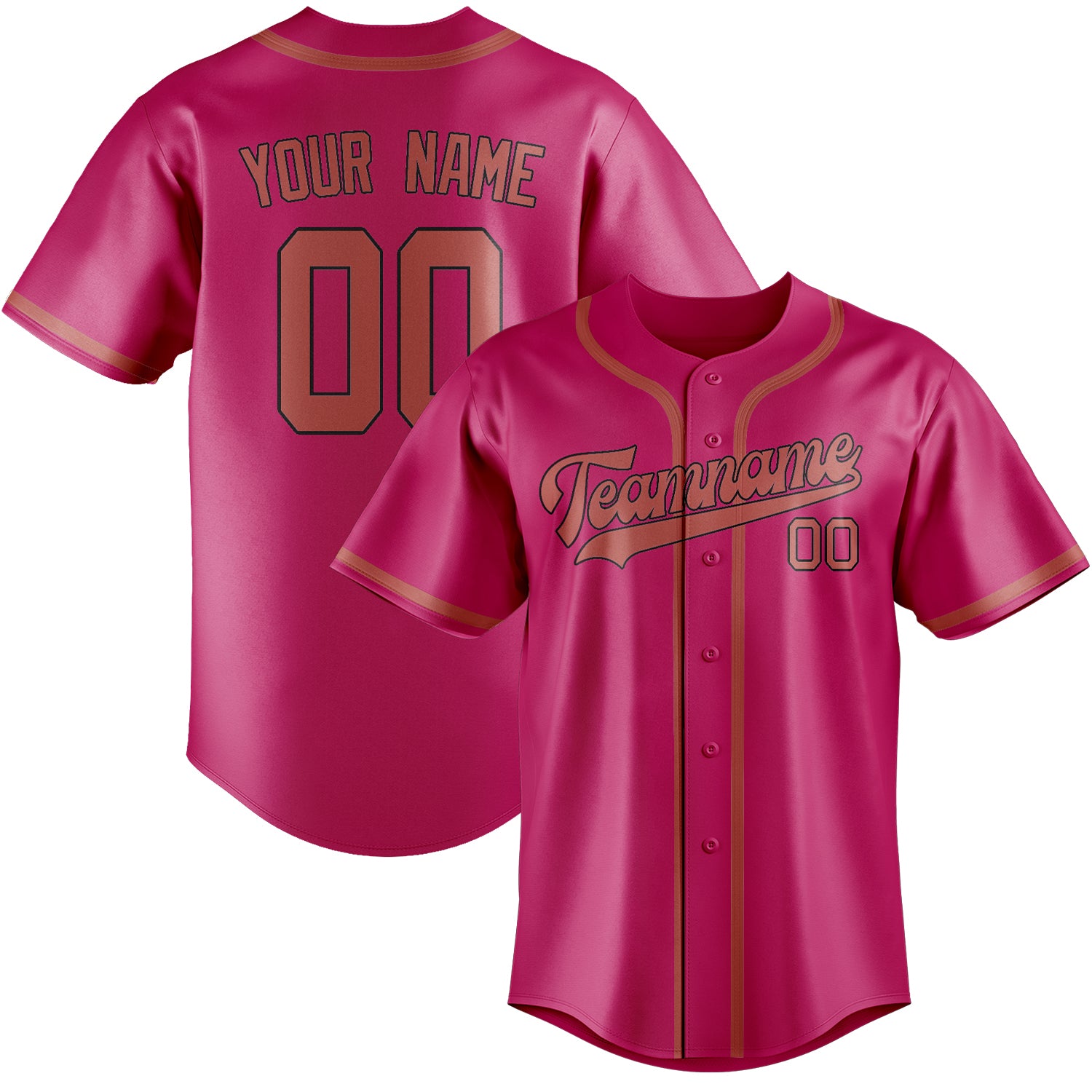 Benutzerdefiniertes Professionelles Rosarot Kupferrose Baseballtrikot