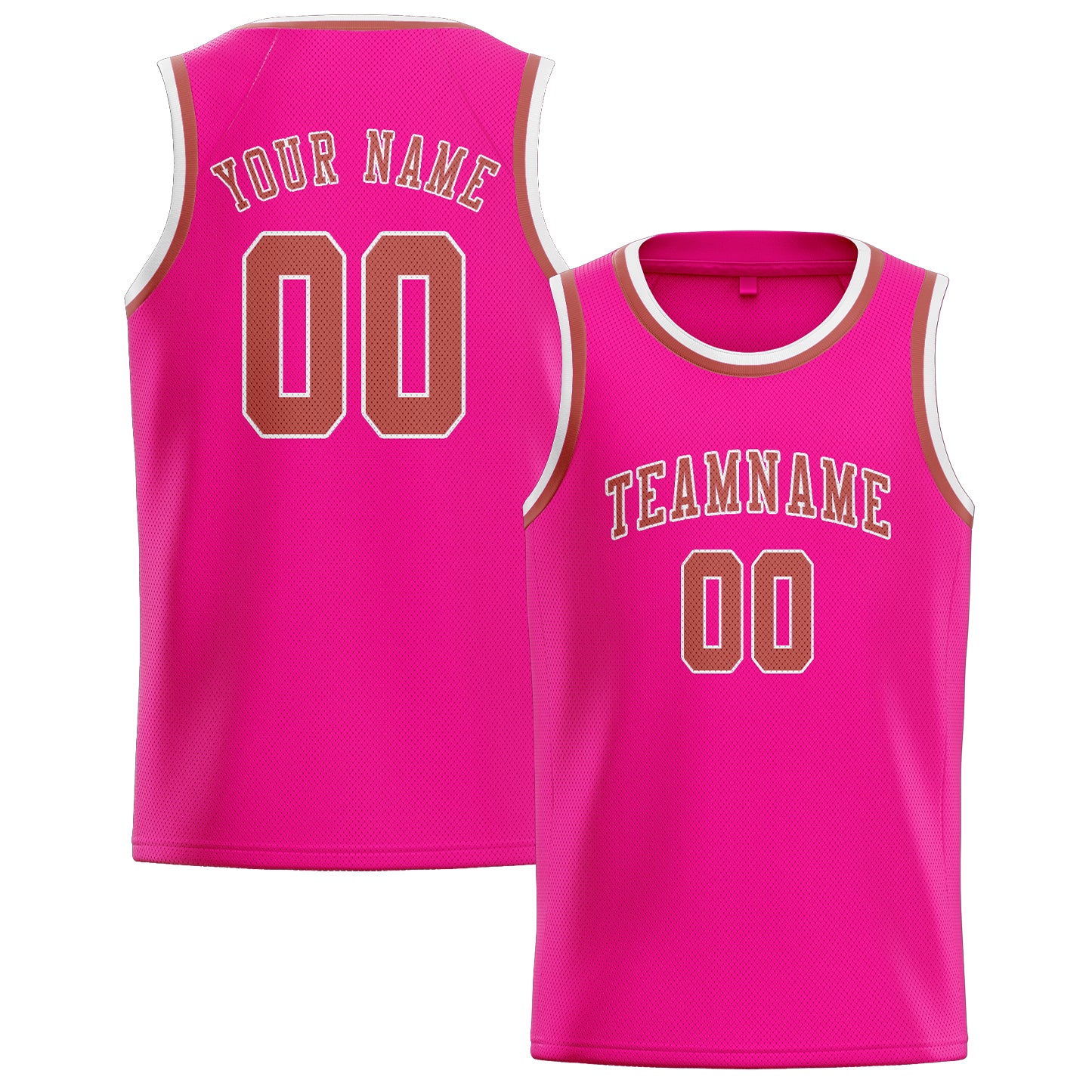 Benutzerdefiniertes Professionelles Rosarot Kupferrose Basketballtrikot