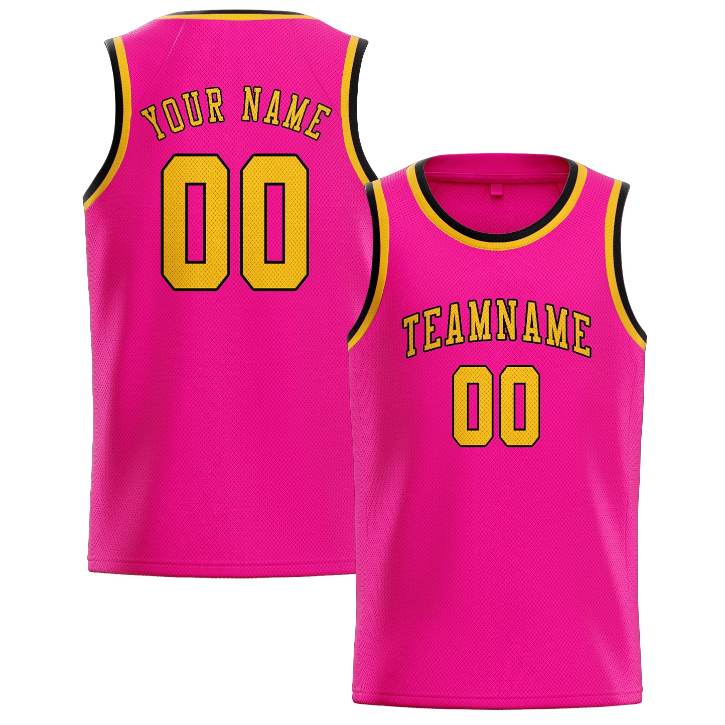 Benutzerdefiniertes Professionelles Rosarot Gold Basketballtrikot