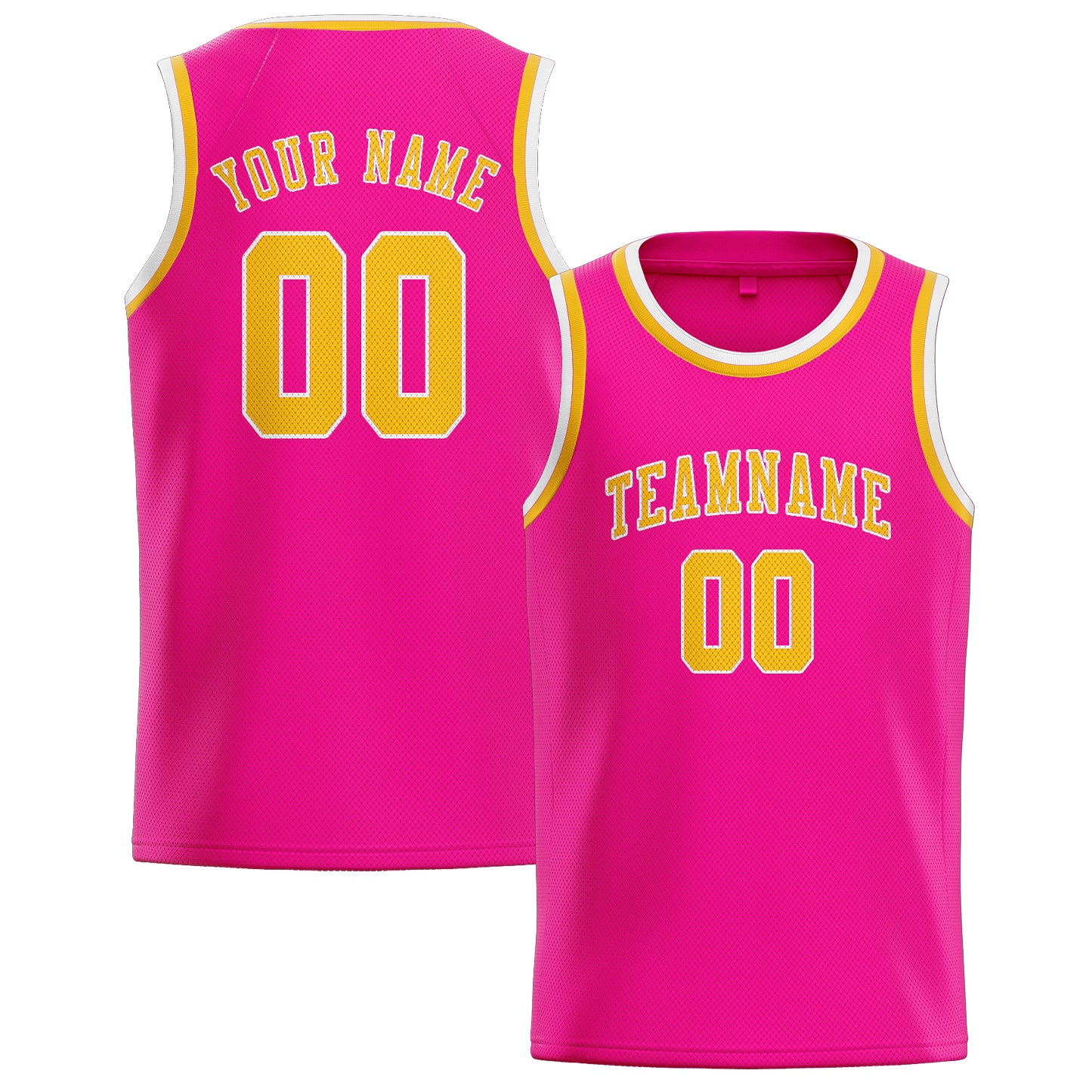 Benutzerdefiniertes Professionelles Rosarot Gold Basketballtrikot