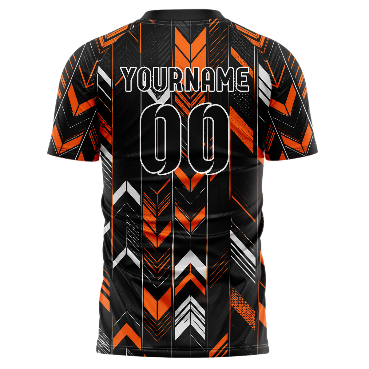 Schwarz dunkles Streifen Chevron Streifen Design 13-0061 individuelles Fußballtrikot back
