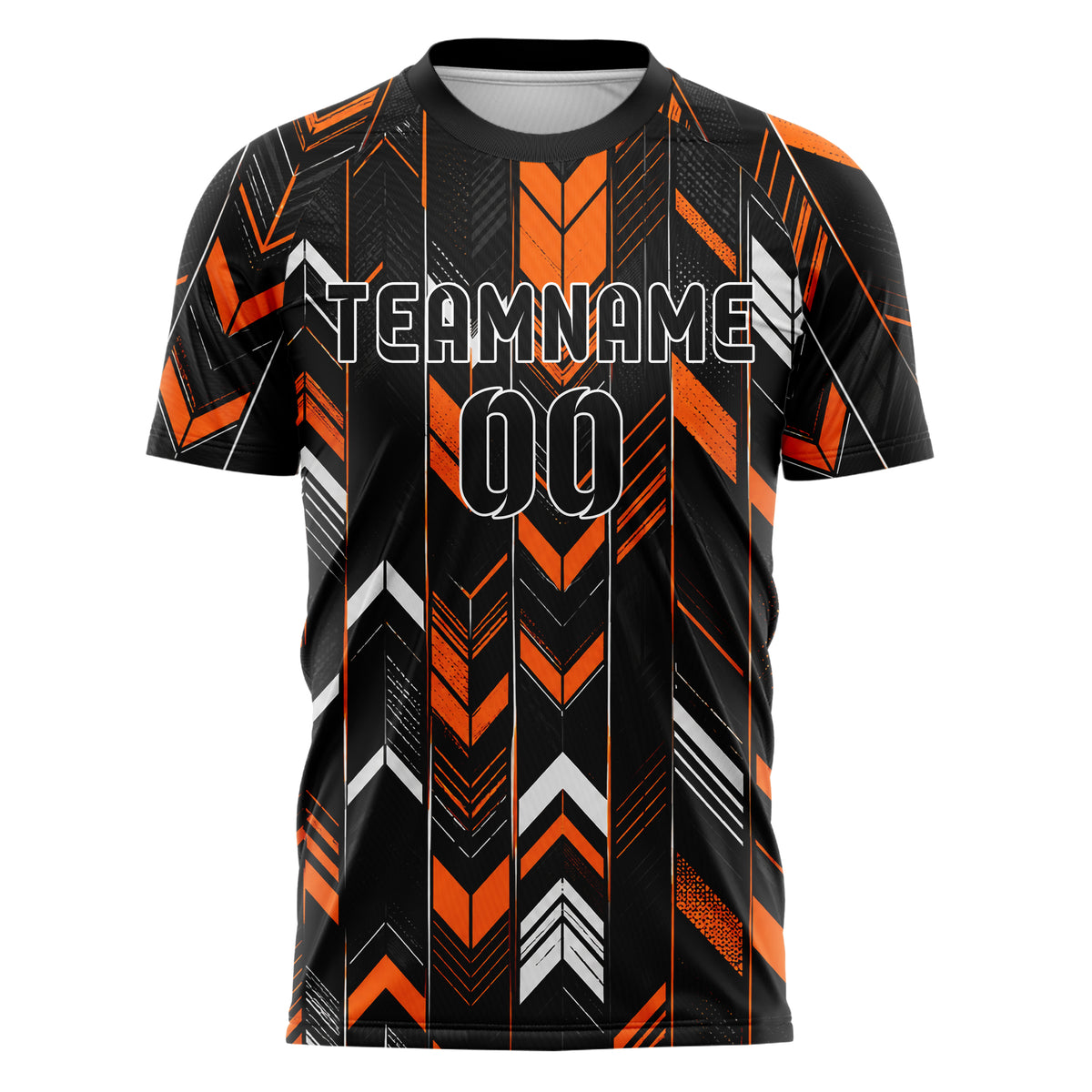 Schwarz dunkles Streifen Chevron Streifen Design 13-0061 individuelles Fußballtrikot front