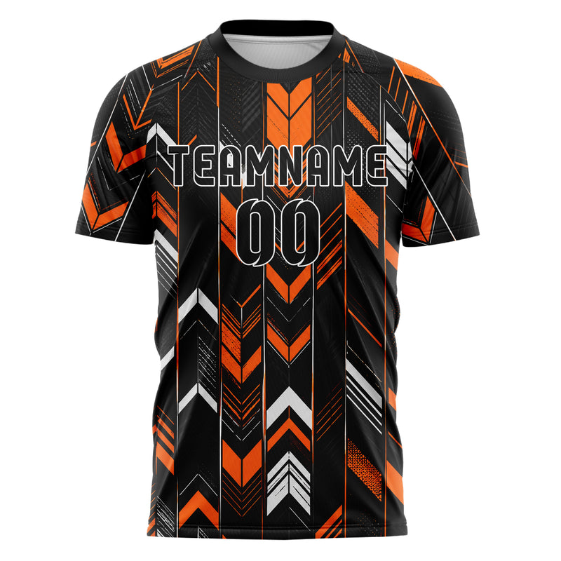 Schwarz dunkles Streifen Chevron Streifen Design 13-0061 individuelles Fußballtrikot front