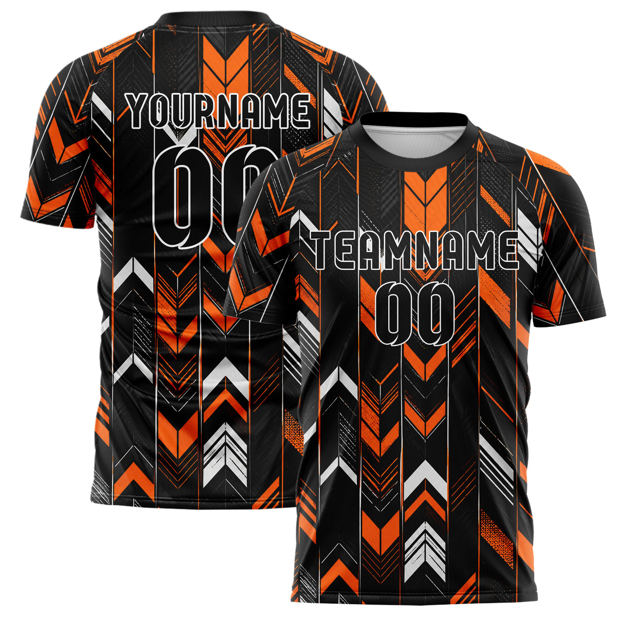 Schwarz dunkles Streifen Chevron Streifen Design 13-0061 individuelles Fußballtrikot main
