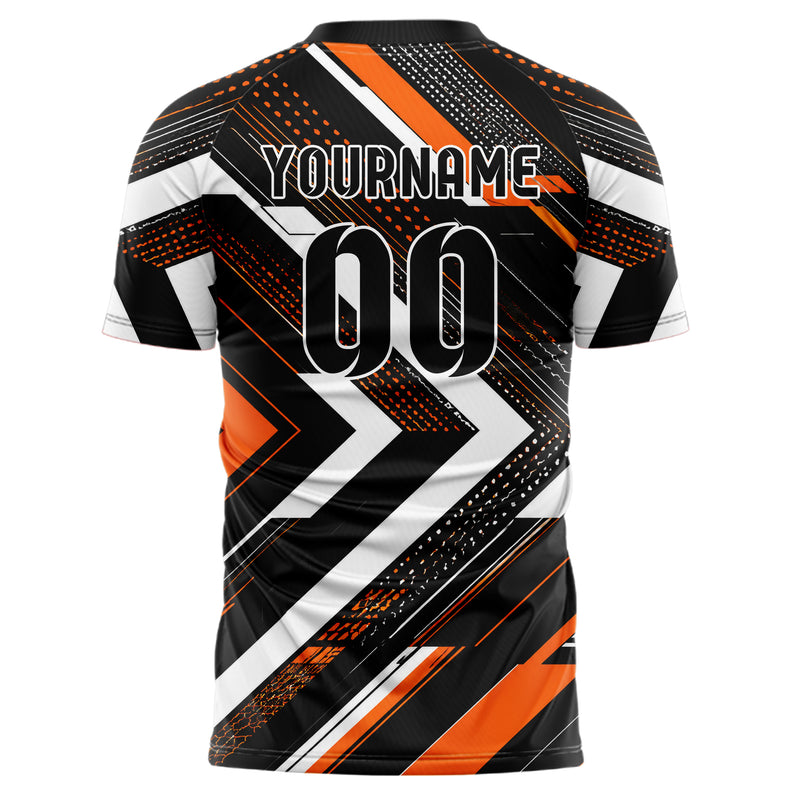 Schwarz dunkles Streifen Chevron Streifen Design 13-0157 individuelles Fußballtrikot back
