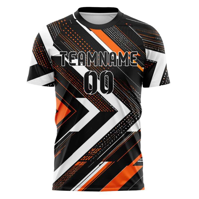Schwarz dunkles Streifen Chevron Streifen Design 13-0157 individuelles Fußballtrikot front