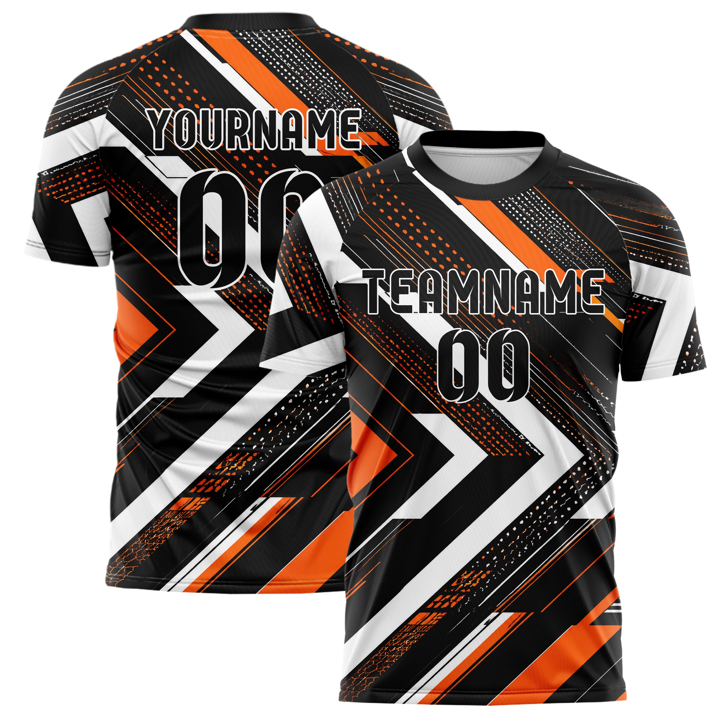 Schwarz dunkles Streifen Chevron Streifen Design 13-0157 individuelles Fußballtrikot main