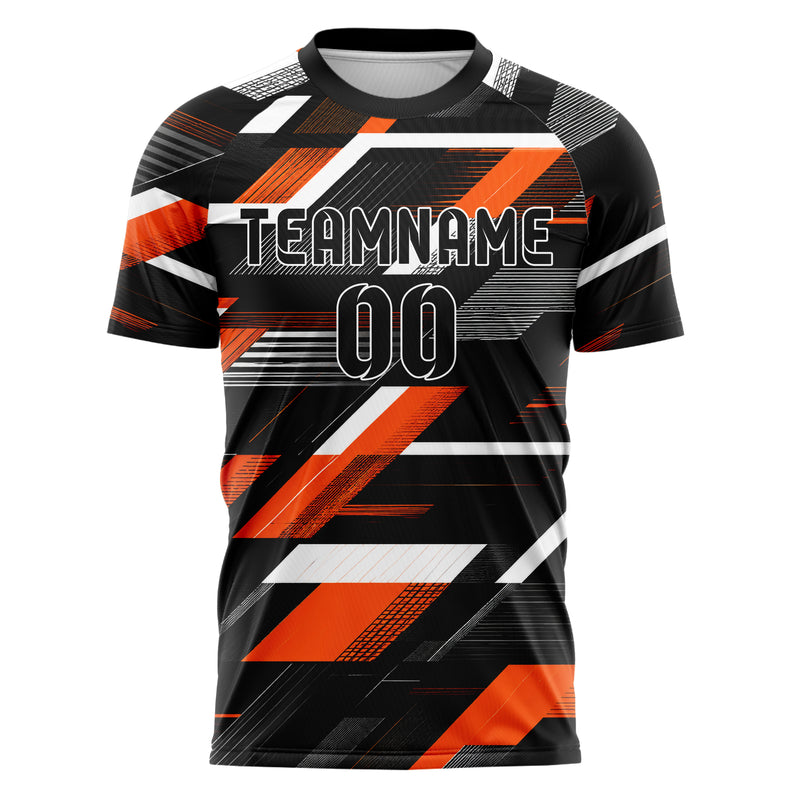 Schwarz dunkles Streifen interlocking diagonal Grid Design 13-0082 individuelles Fußballtrikot front