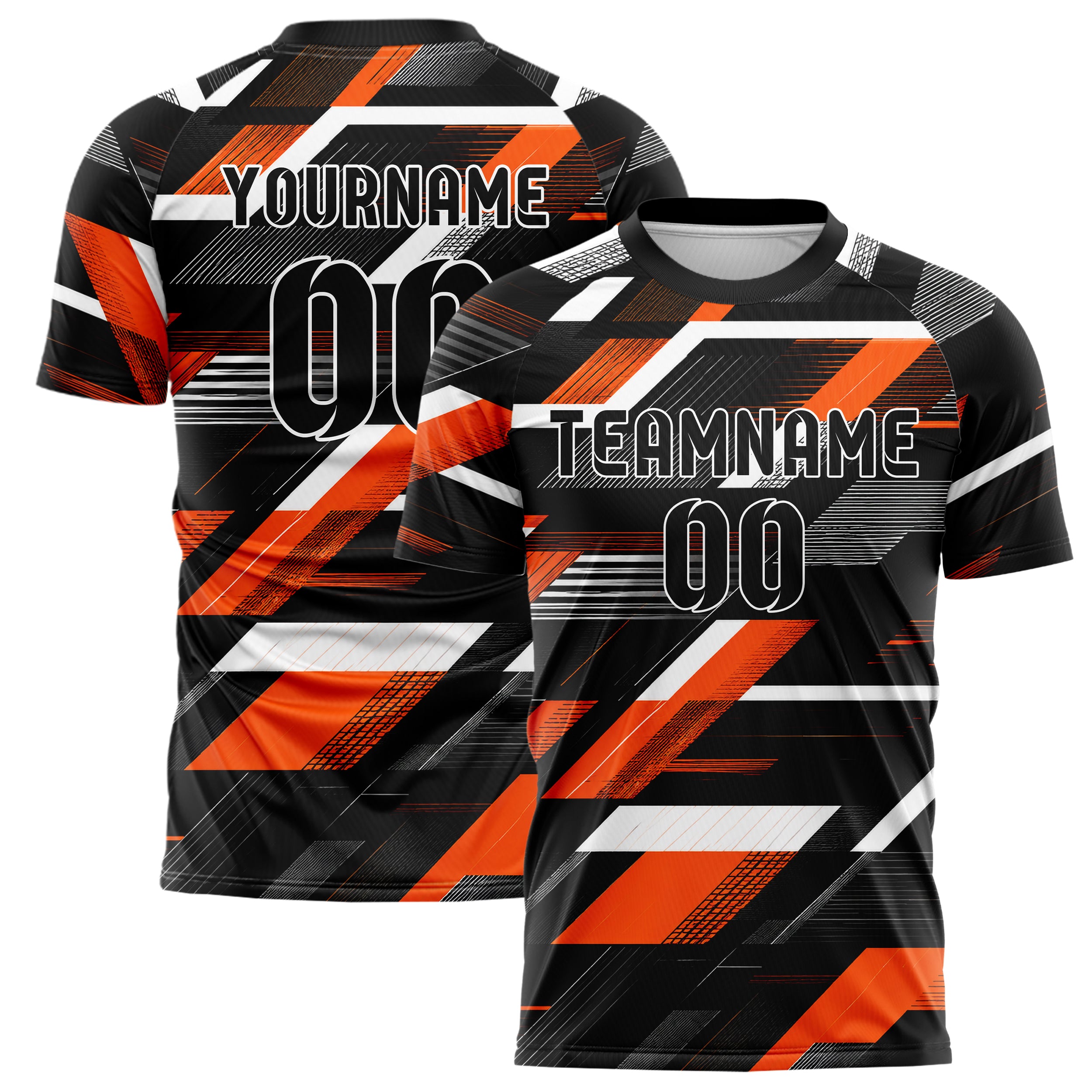 Schwarz dunkles Streifen interlocking diagonal Grid Design 13-0082 individuelles Fußballtrikot main