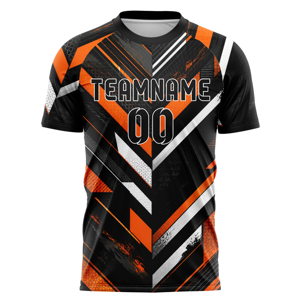 Schwarz dunkles Streifen interlocking diagonal Grid Design 13-0100 individuelles Fußballtrikot front