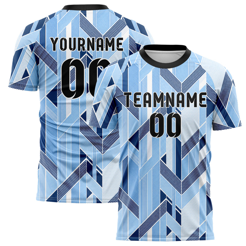 Hellblau klassisches Streifen interlocking diagonal Grid Design 13-0070 individuelles Fußballtrikot main