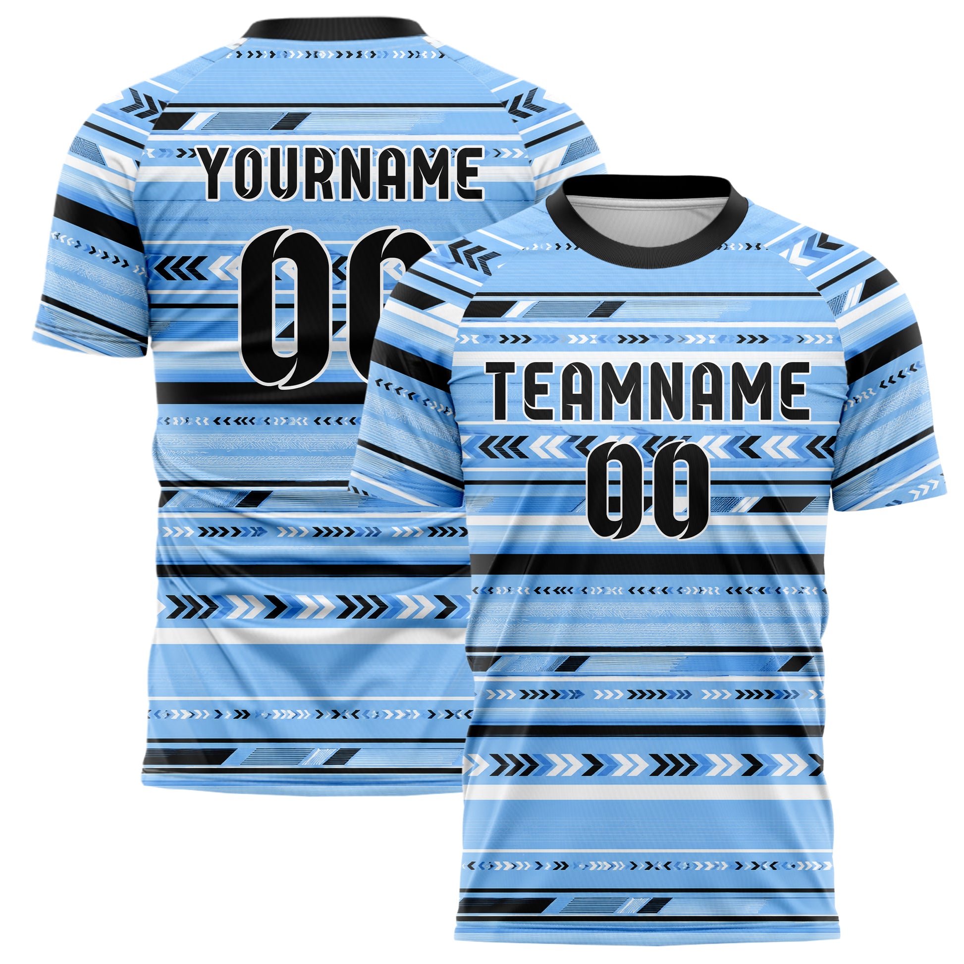 Puderblau lebendiges Streifen horizontale Baender Design 13-0111 individuelles Fußballtrikot main