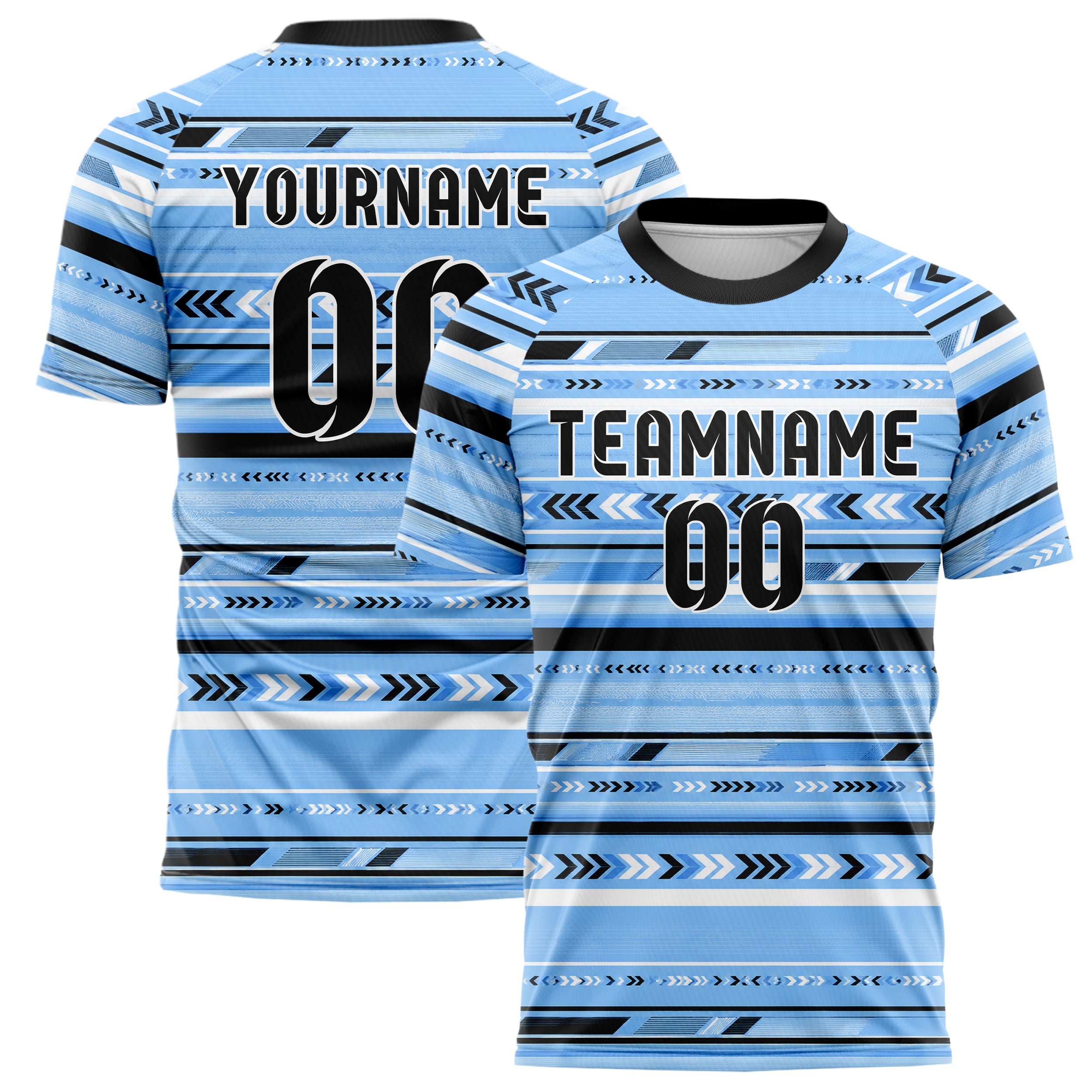 Puderblau lebendiges Streifen horizontale Baender Design 13-0111 individuelles Fußballtrikot main