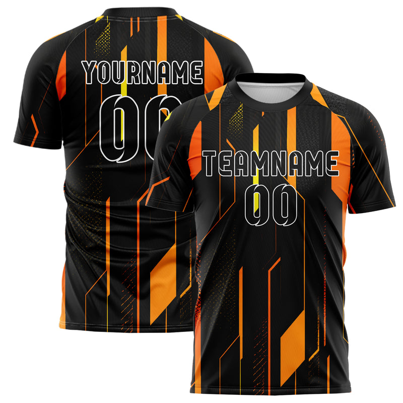 Schwarz dunkles Streifen Streifen mit Polygon Akzenten Design 13-0077 individuelles Fußballtrikot main