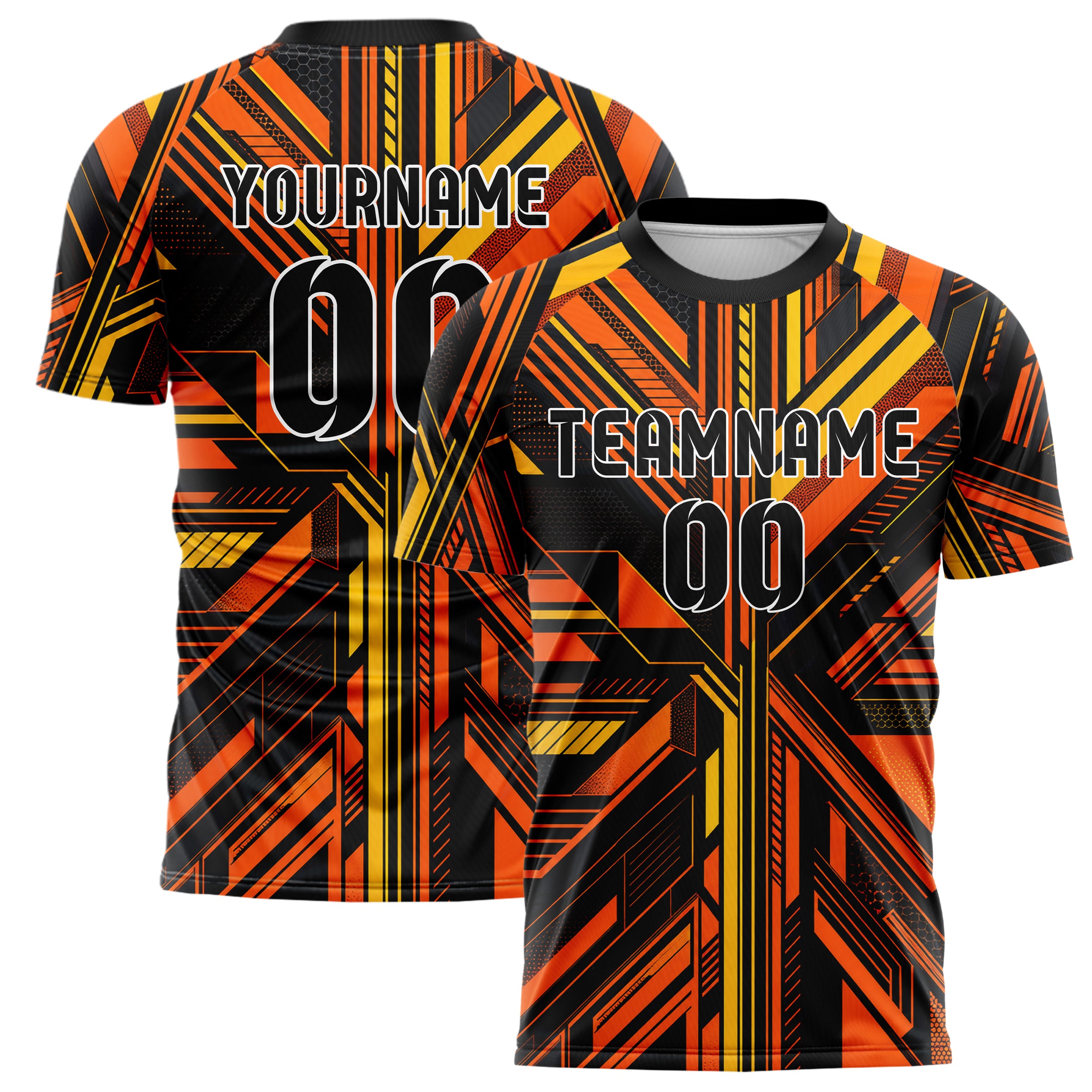 Schwarz dunkles Streifen Streifen mit Polygon Akzenten Design 13-0143 individuelles Fußballtrikot main