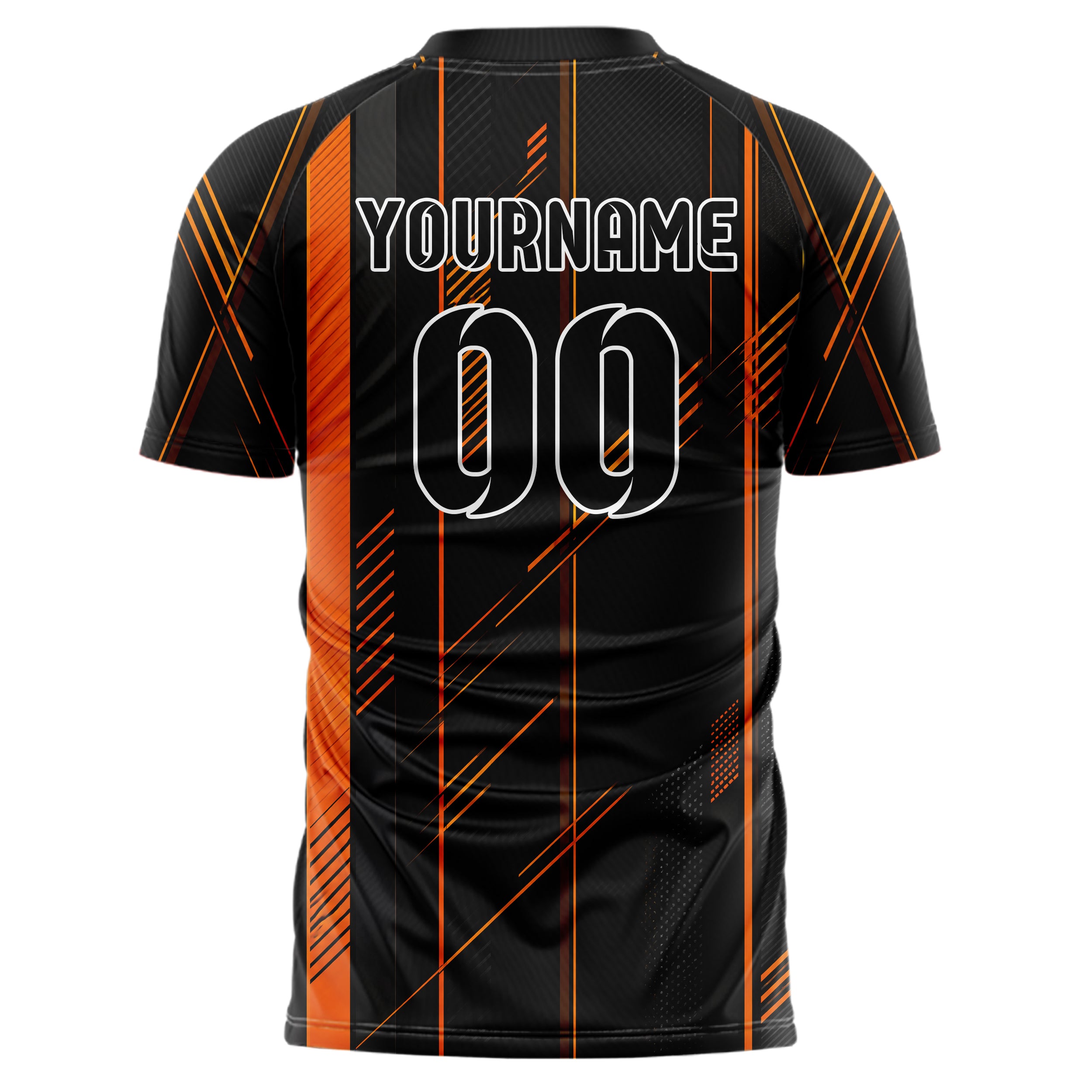 Schwarz dunkles Streifen vertikale Baender Design 13-0002 individuelles Fußballtrikot back