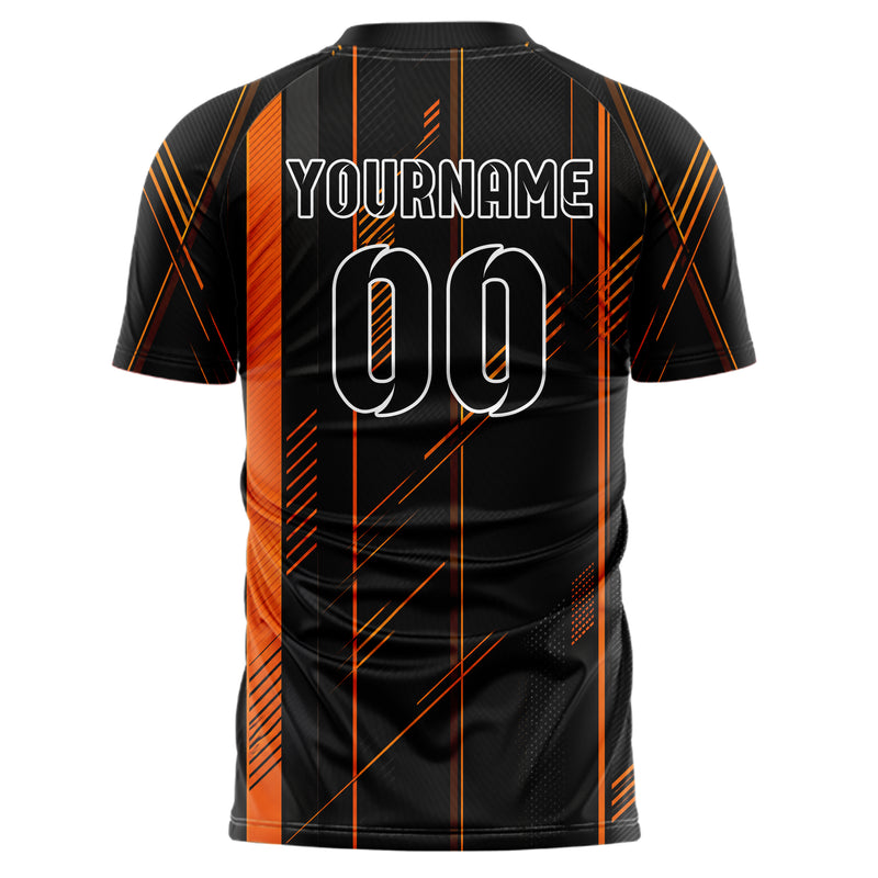 Schwarz dunkles Streifen vertikale Baender Design 13-0002 individuelles Fußballtrikot back