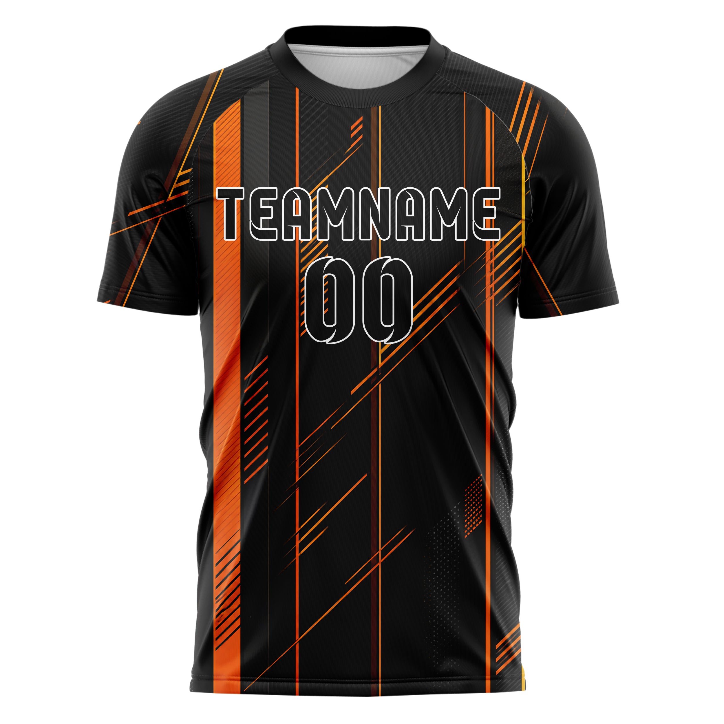 Schwarz dunkles Streifen vertikale Baender Design 13-0002 individuelles Fußballtrikot front
