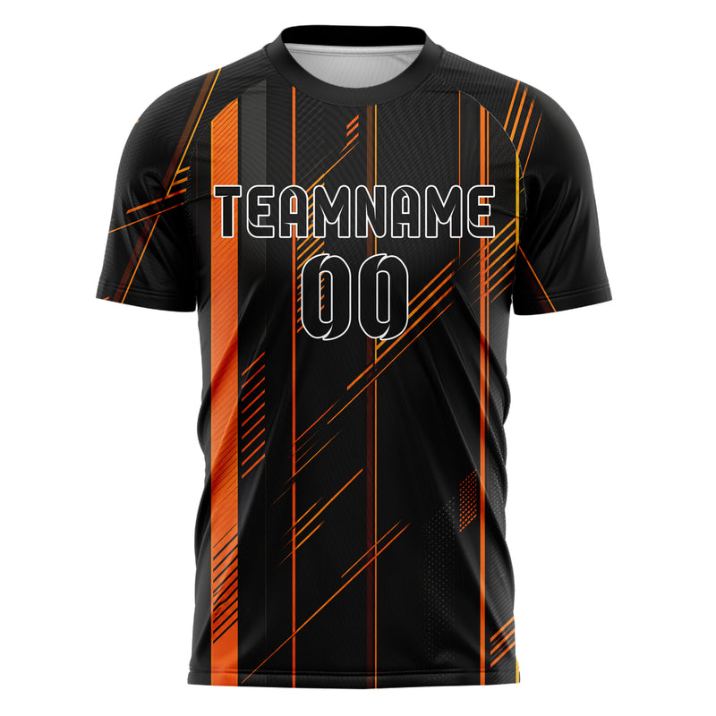 Schwarz dunkles Streifen vertikale Baender Design 13-0002 individuelles Fußballtrikot front