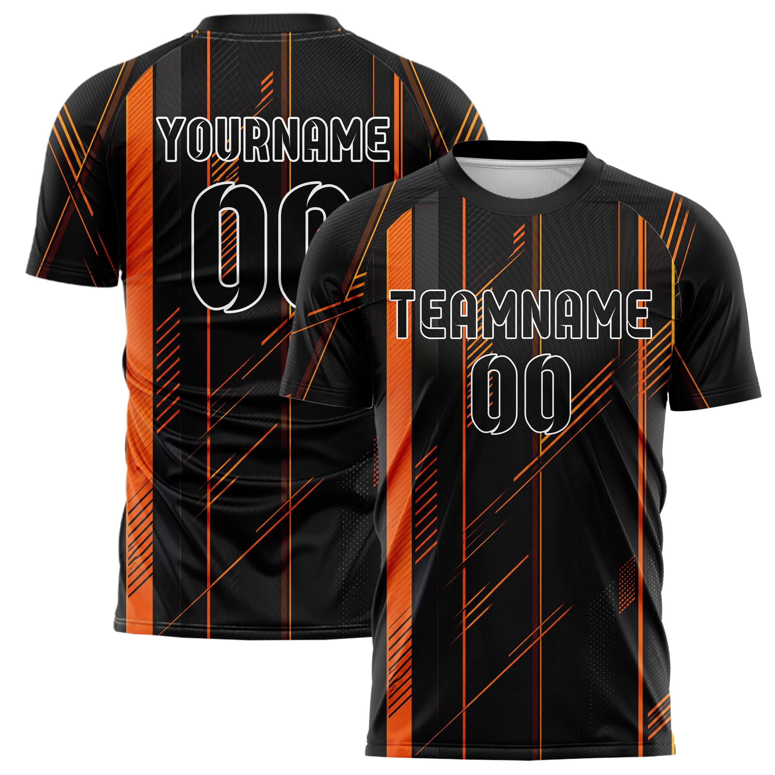 Schwarz dunkles Streifen vertikale Baender Design 13-0002 individuelles Fußballtrikot main