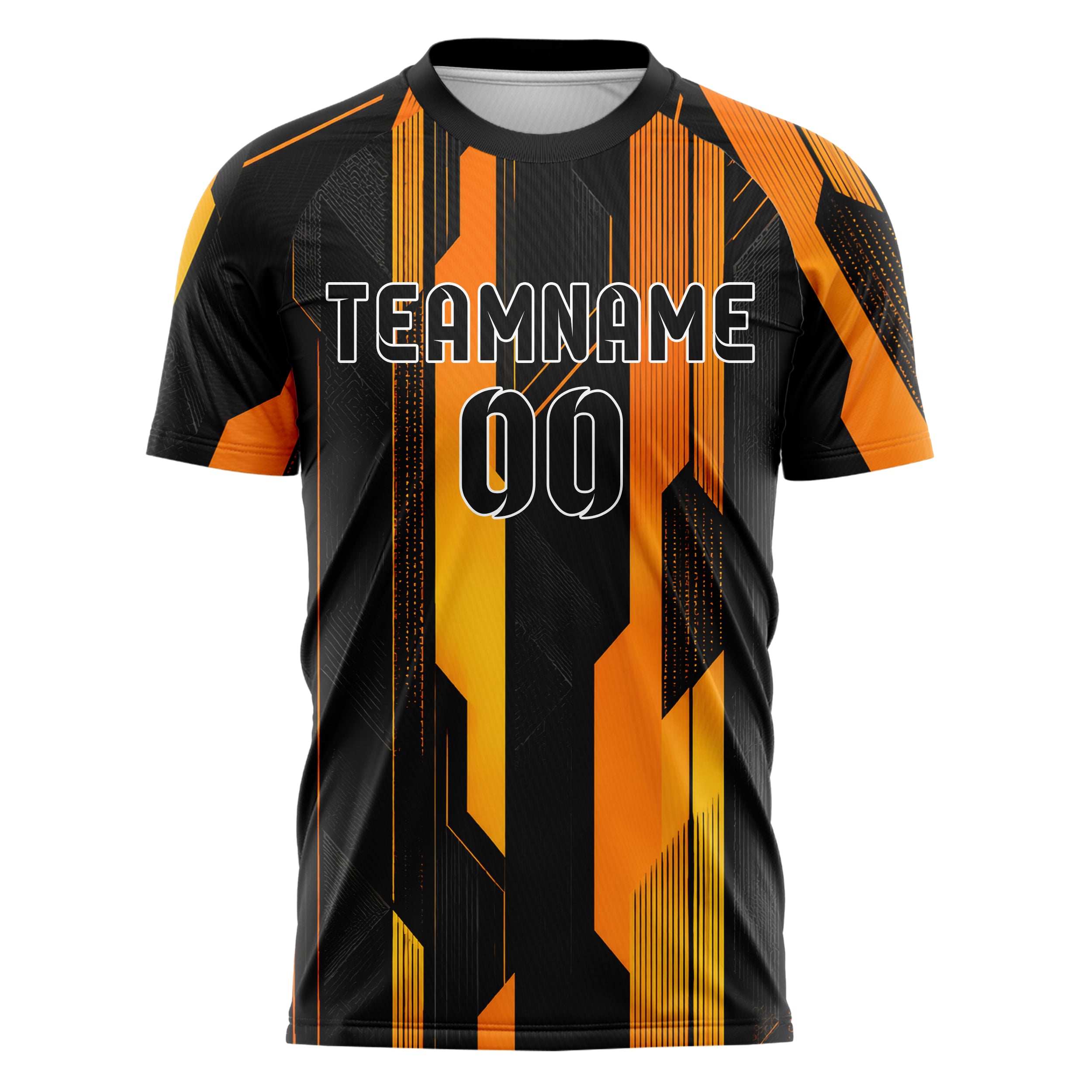 Schwarz dunkles Streifen vertikale Baender Design 13-0050 individuelles Fußballtrikot front