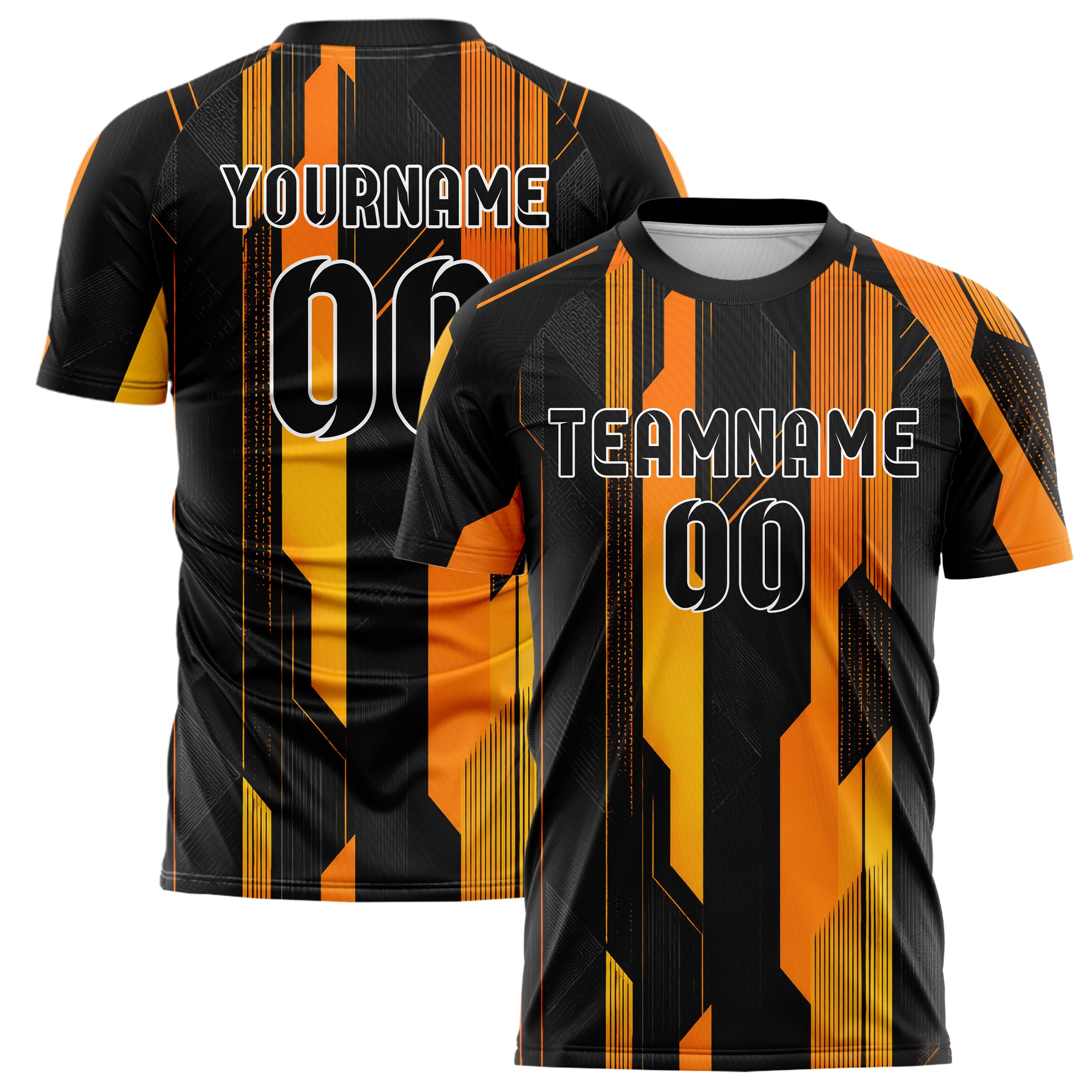 Schwarz dunkles Streifen vertikale Baender Design 13-0050 individuelles Fußballtrikot main