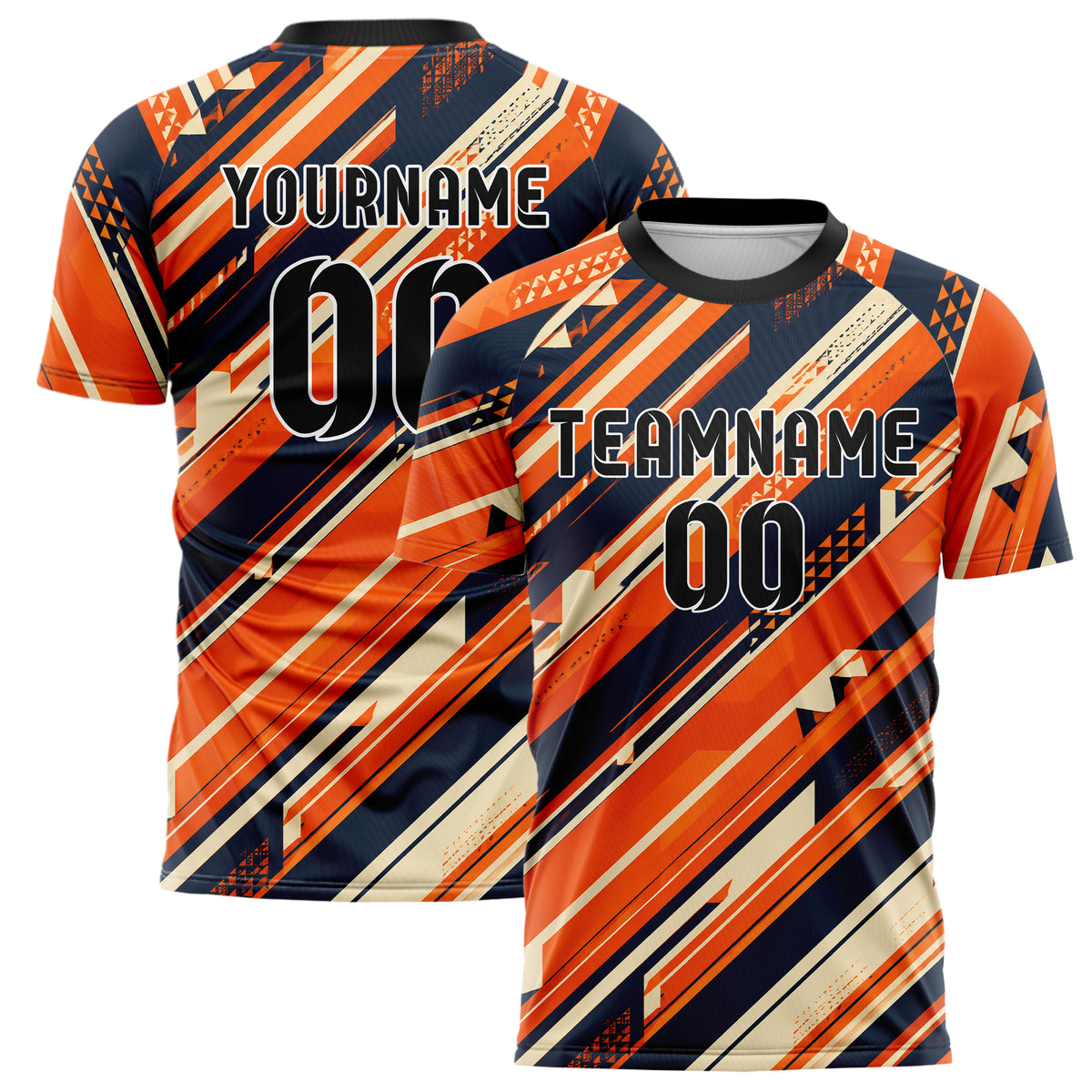 Bay Orange lebendiges Streifen breite diagonale Streifen Design 13-0120 individuelles Fußballtrikot main