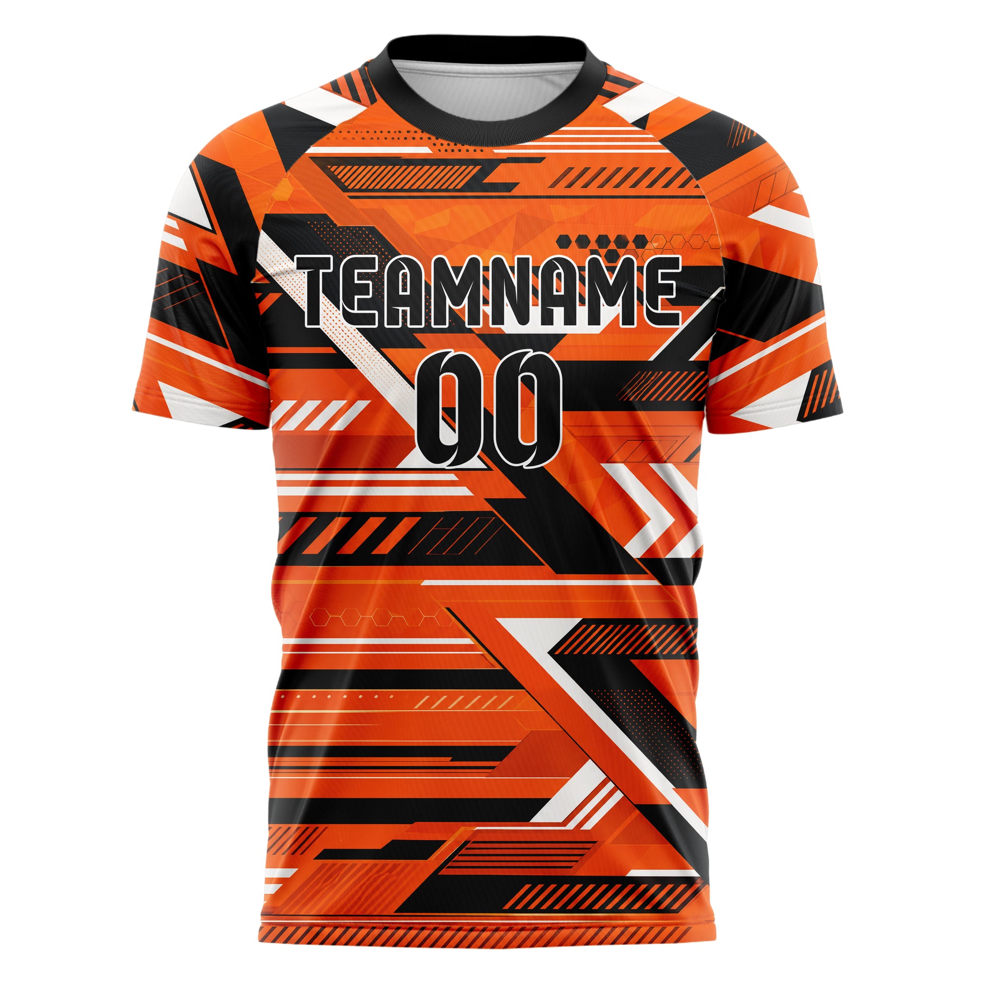 Orange lebendiges Streifen interlocking diagonal Grid Design 13-0004 individuelles Fußballtrikot front