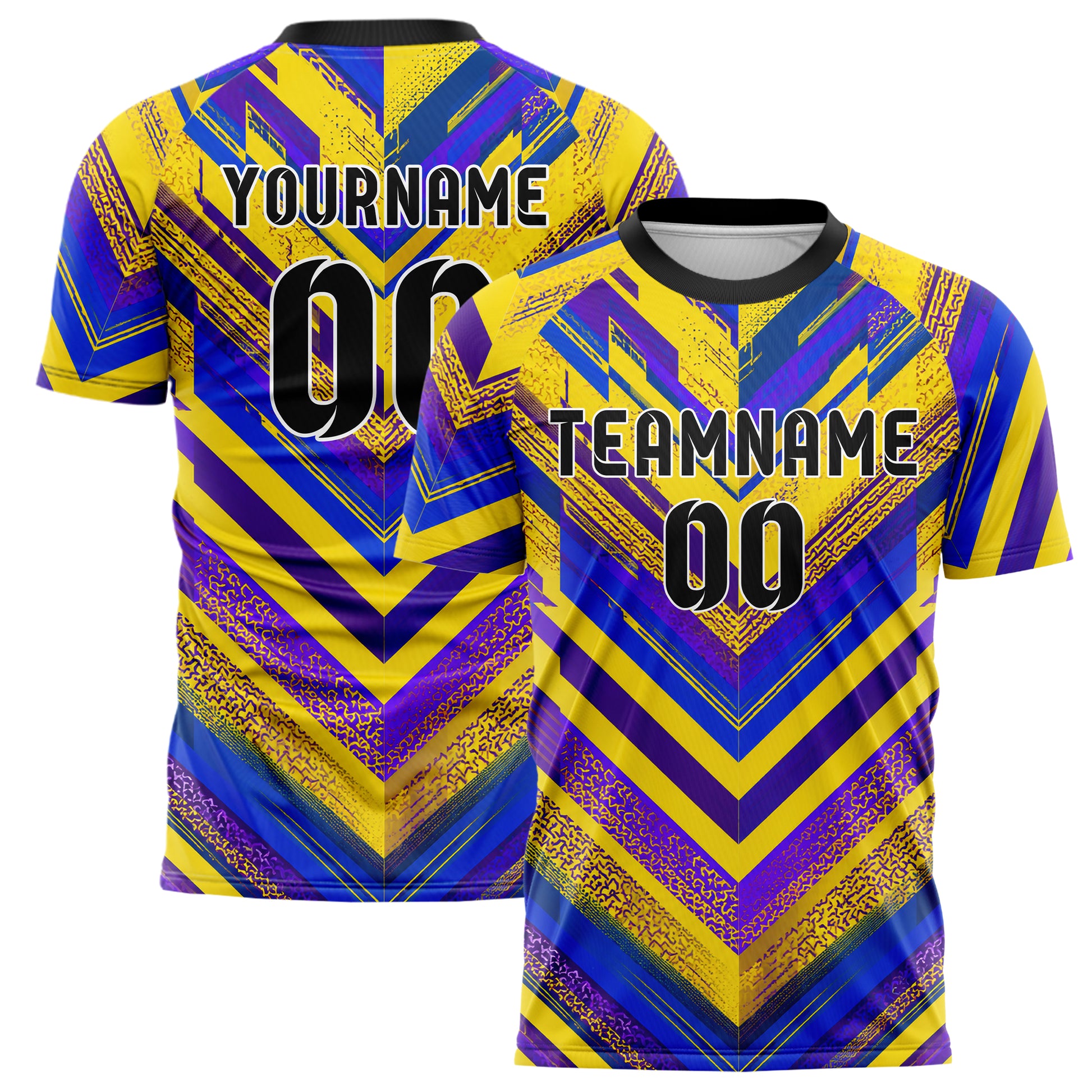 Gelb lebendiges Streifen Chevron Streifen Design 13-0139 individuelles Fußballtrikot main