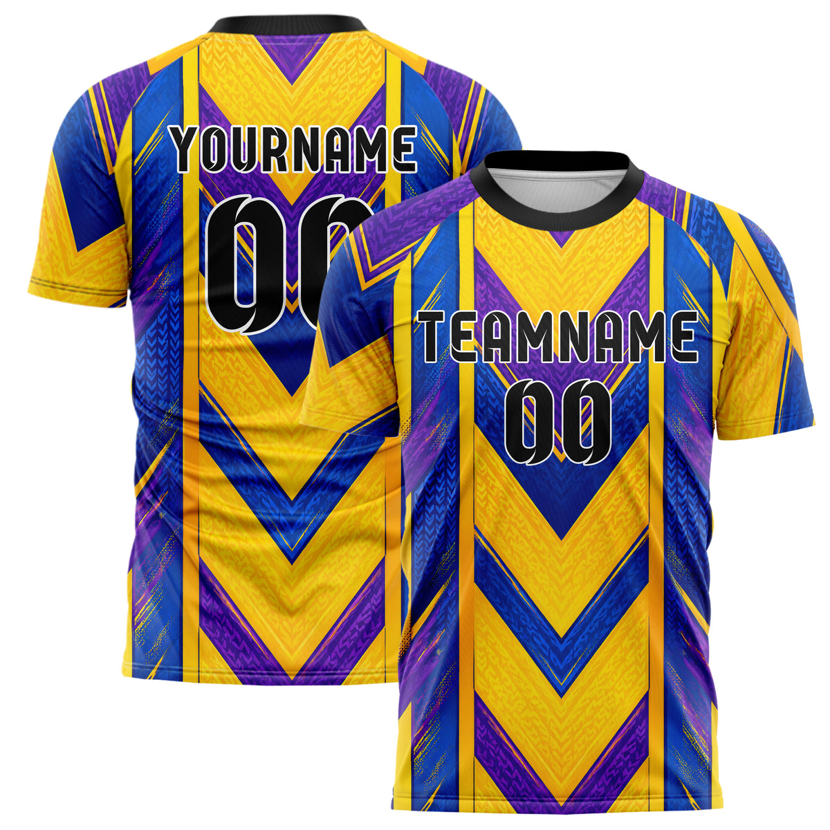 Gelb lebendiges Streifen Chevron Streifen Design 13-0151 individuelles Fußballtrikot main
