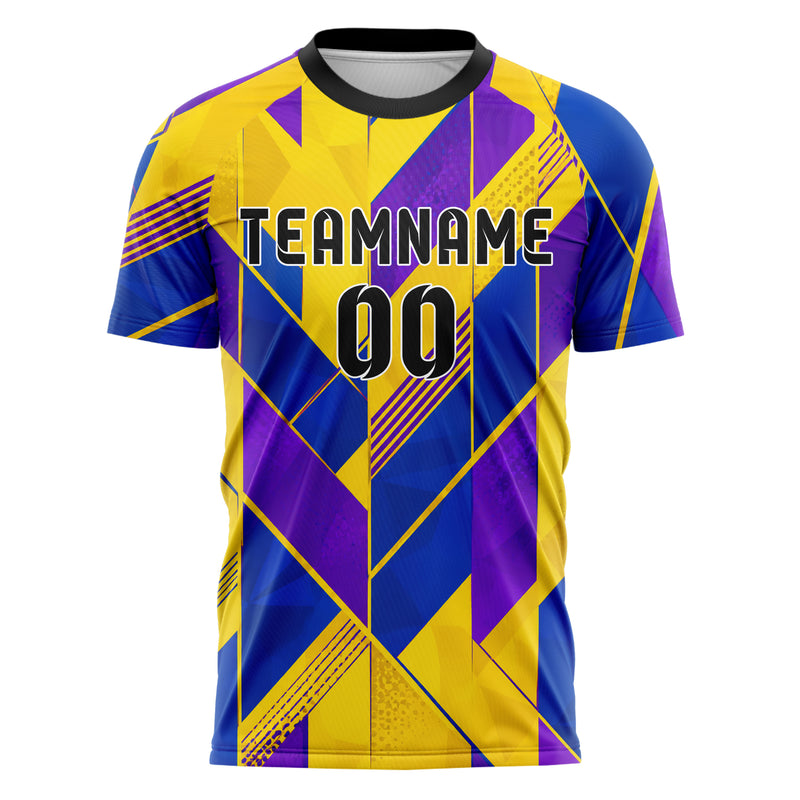 Gelb lebendiges Streifen interlocking diagonal Grid Design 13-0040 individuelles Fußballtrikot front