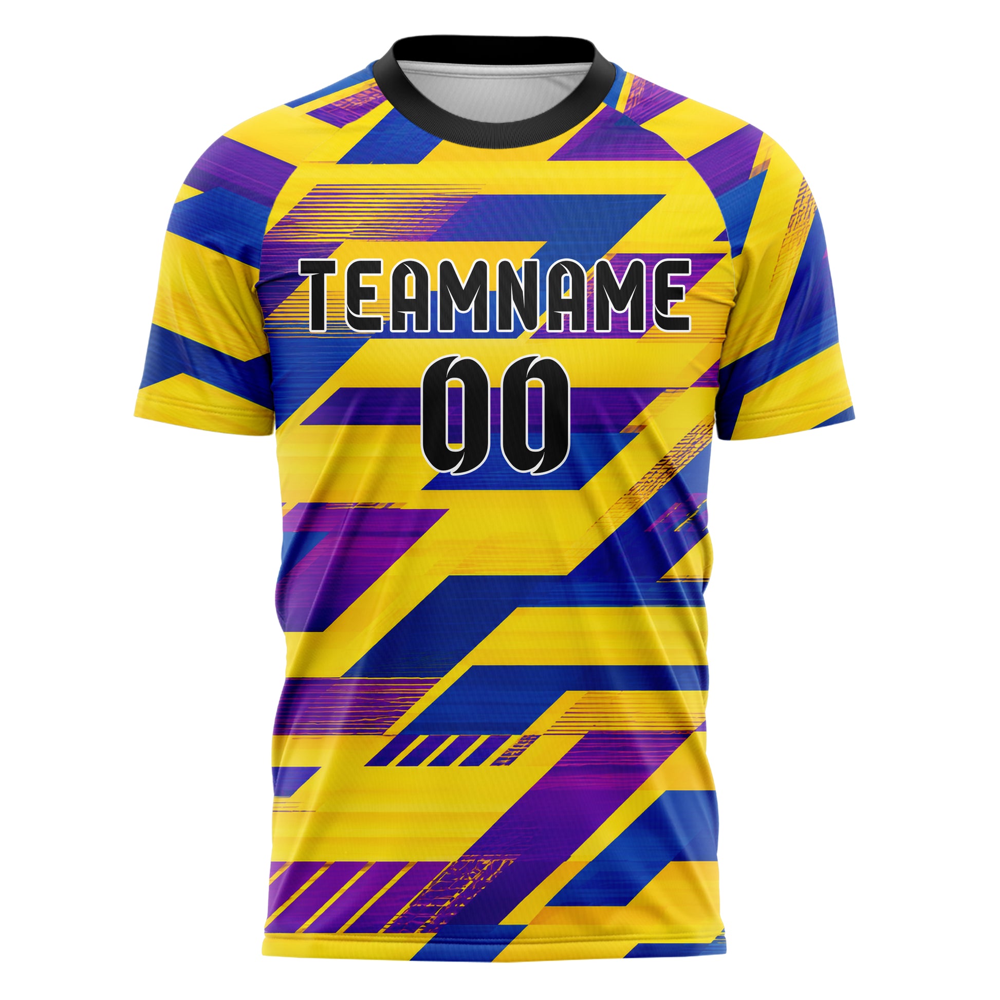 Gelb lebendiges Streifen interlocking diagonal Grid Design 13-0106 individuelles Fußballtrikot front