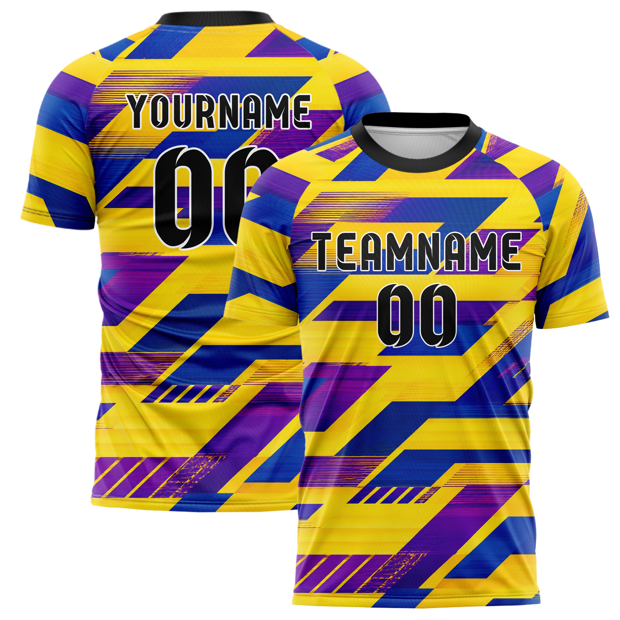 Gelb lebendiges Streifen interlocking diagonal Grid Design 13-0106 individuelles Fußballtrikot main