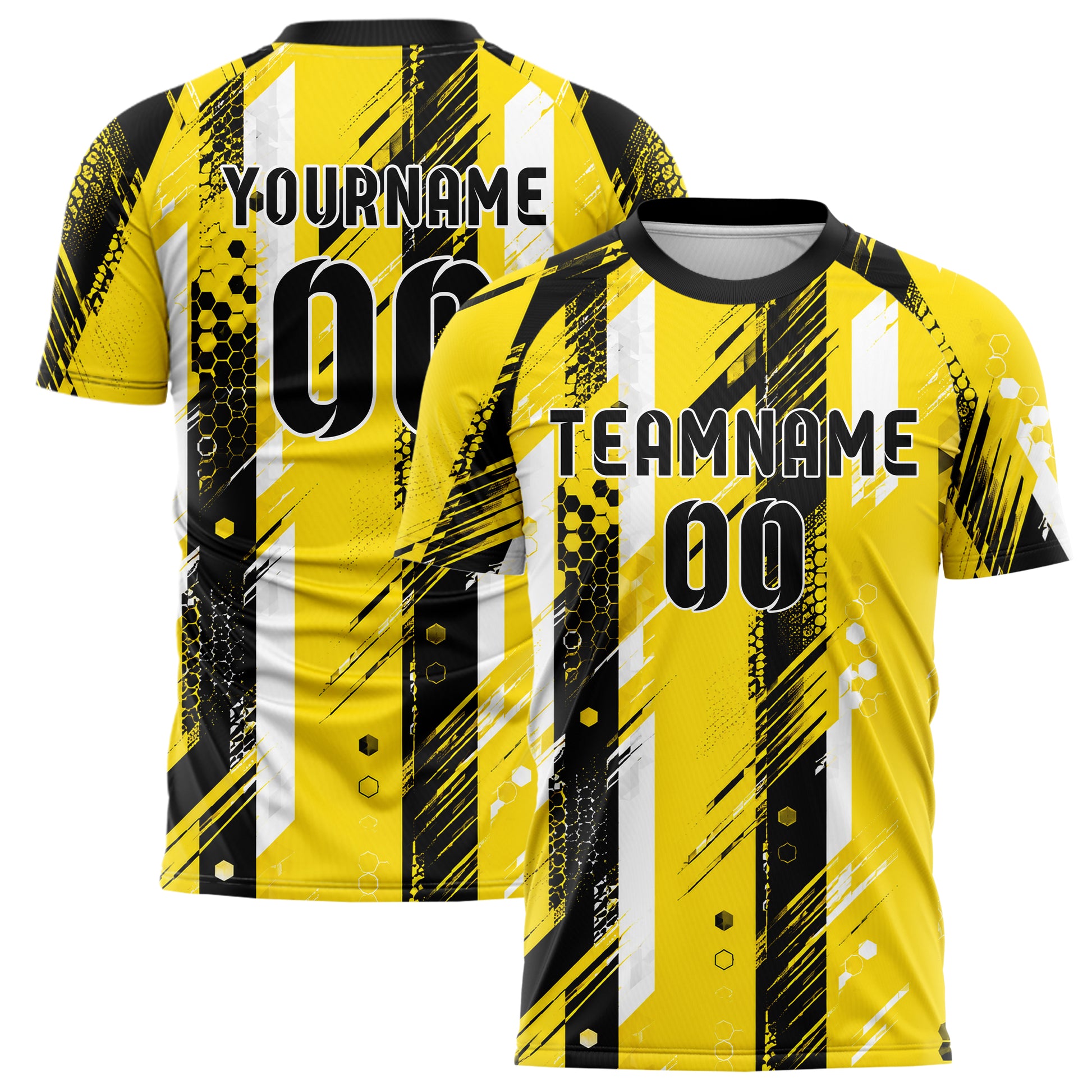 Gelb lebendiges Streifen vertikale Baender Design 13-0056 individuelles Fußballtrikot main