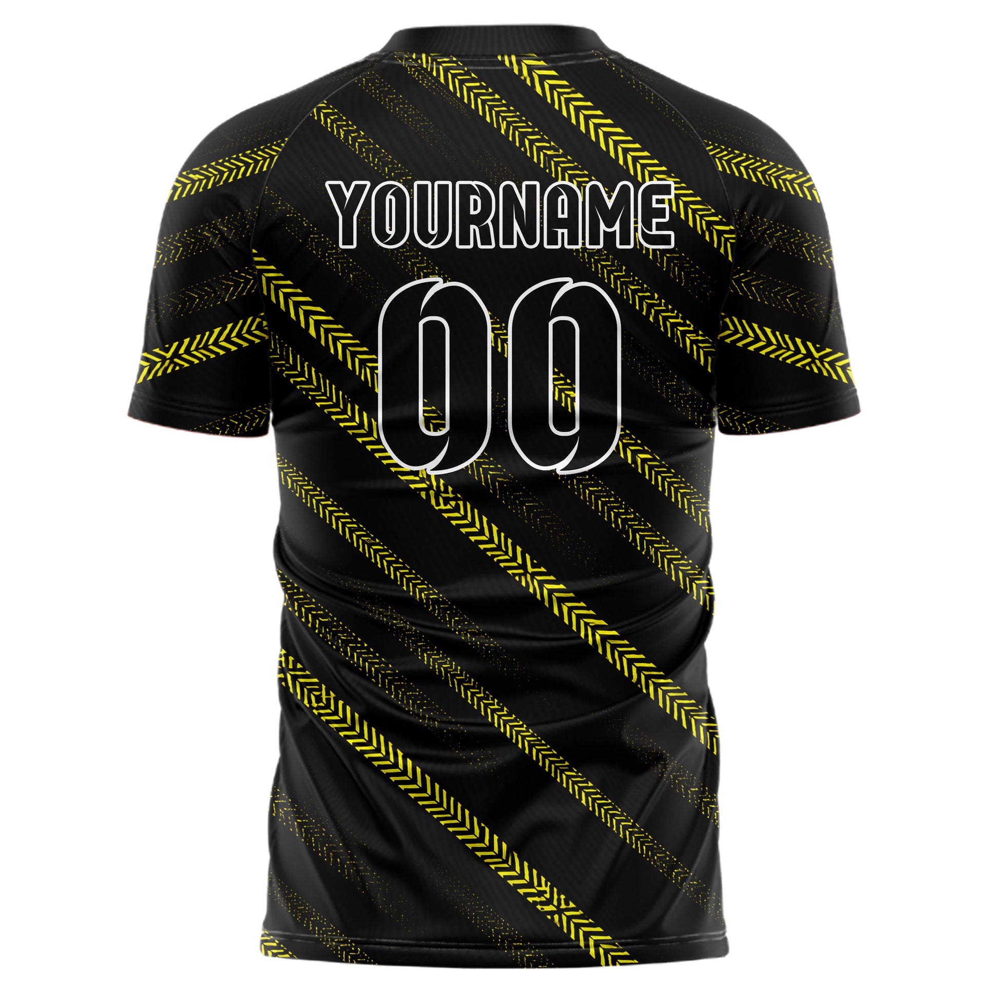 Schwarz neonfarbenes Streifen Chevron Streifen Design 13-0055 individuelles Fußballtrikot back