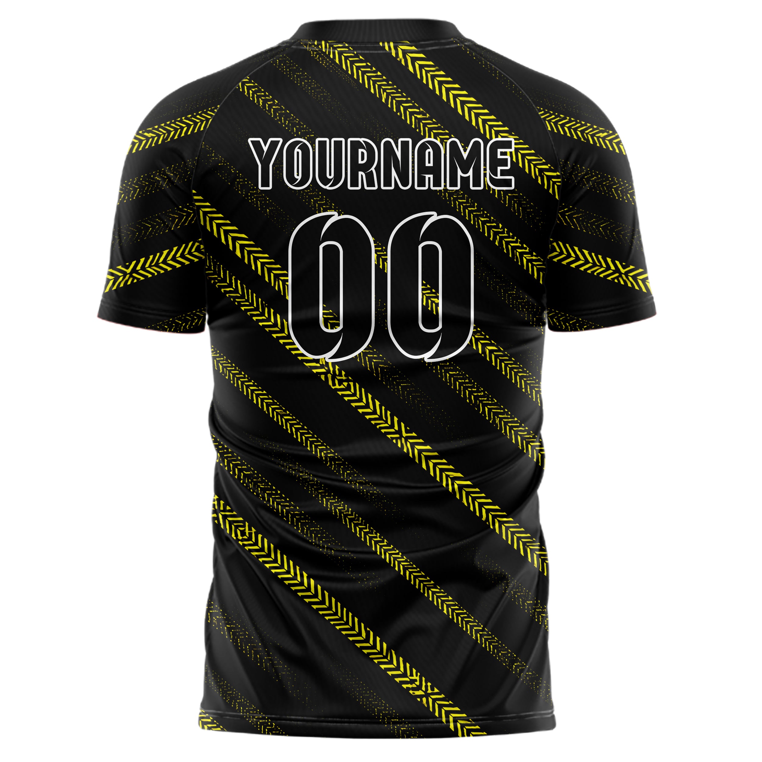 Schwarz neonfarbenes Streifen Chevron Streifen Design 13-0055 individuelles Fußballtrikot back