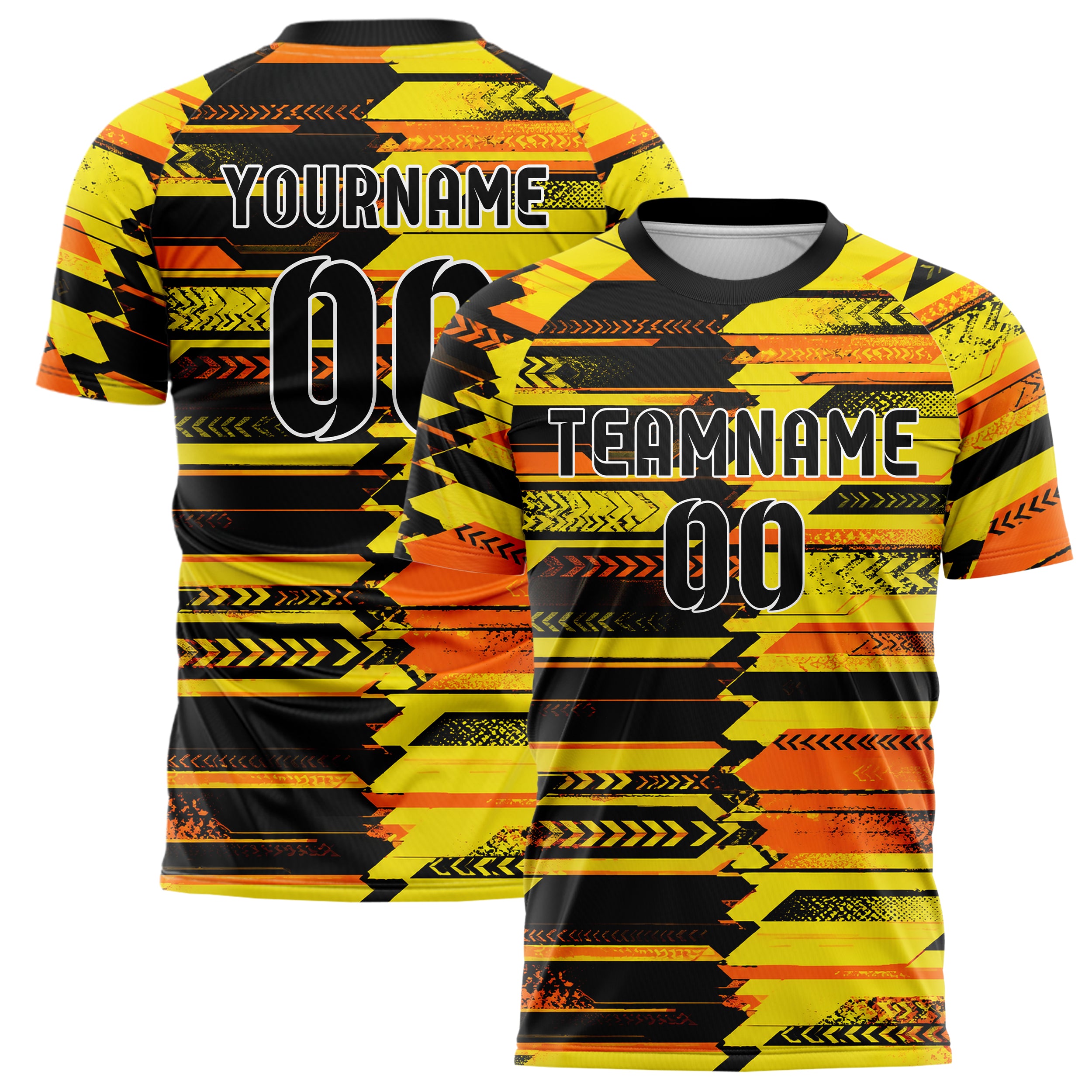 Gelb lebendiges Streifen horizontale Baender Design 13-0159 individuelles Fußballtrikot main