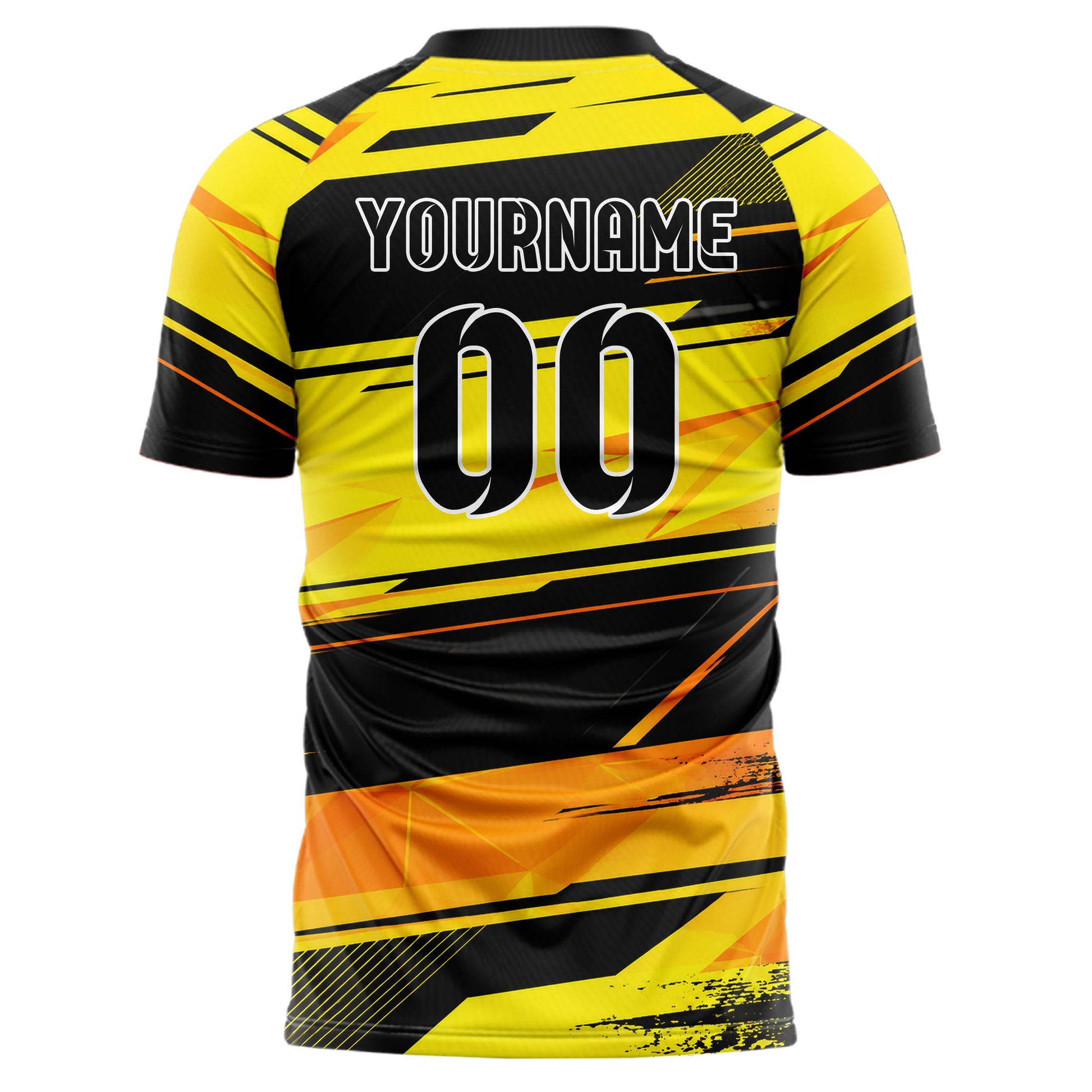 Gelb lebendiges Streifen breite diagonale Streifen Design 13-0096 individuelles Fußballtrikot back